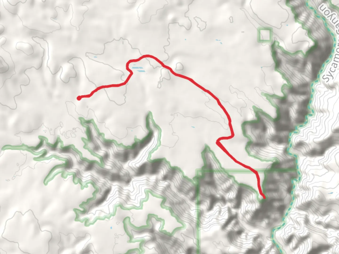 An image depicting the trail Forest Service Road 105 and 110 and its surrounding area.