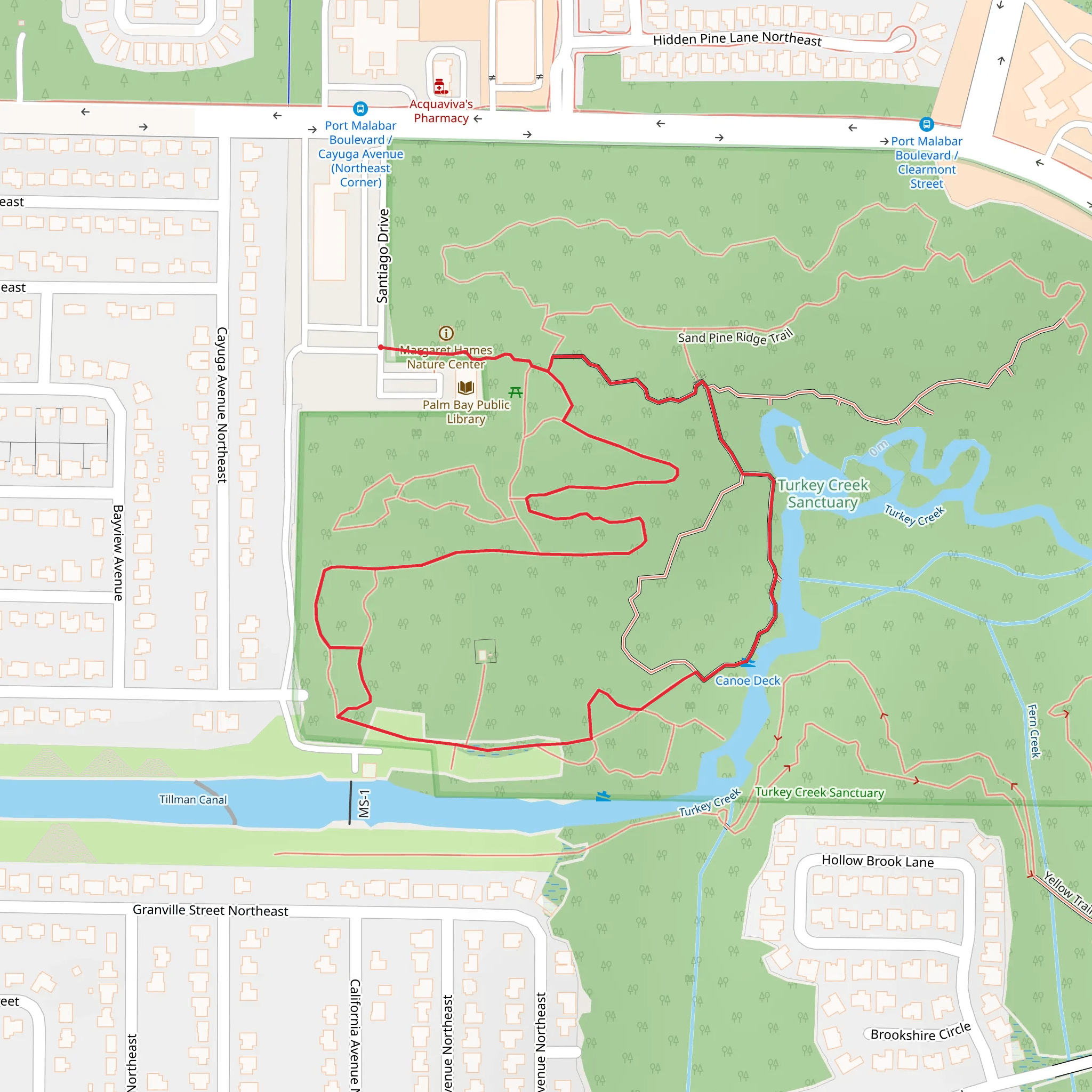 Loop Beside Turkey Creek from Santiago Drive mobile static map