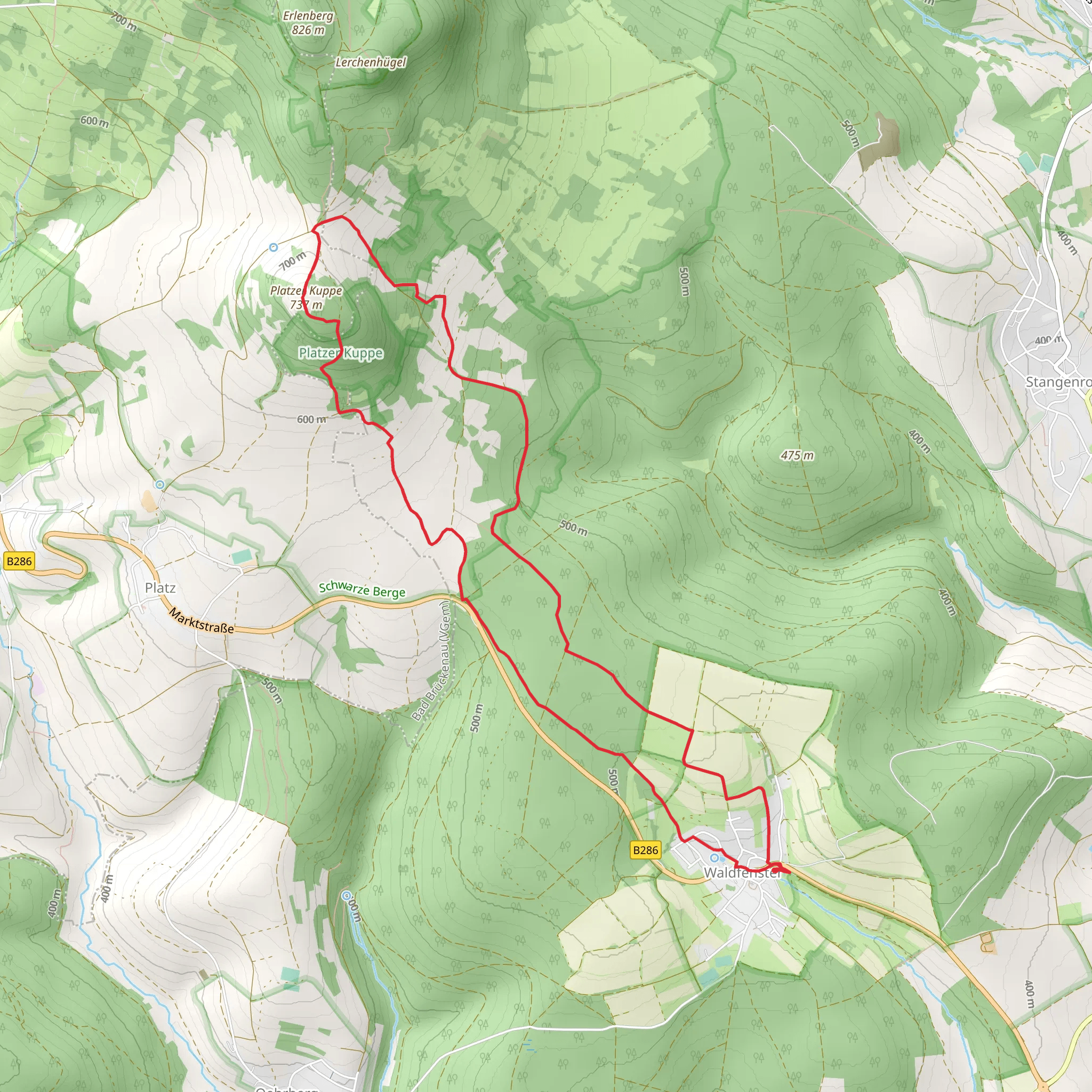 Extratour Waldfenster mobile static map