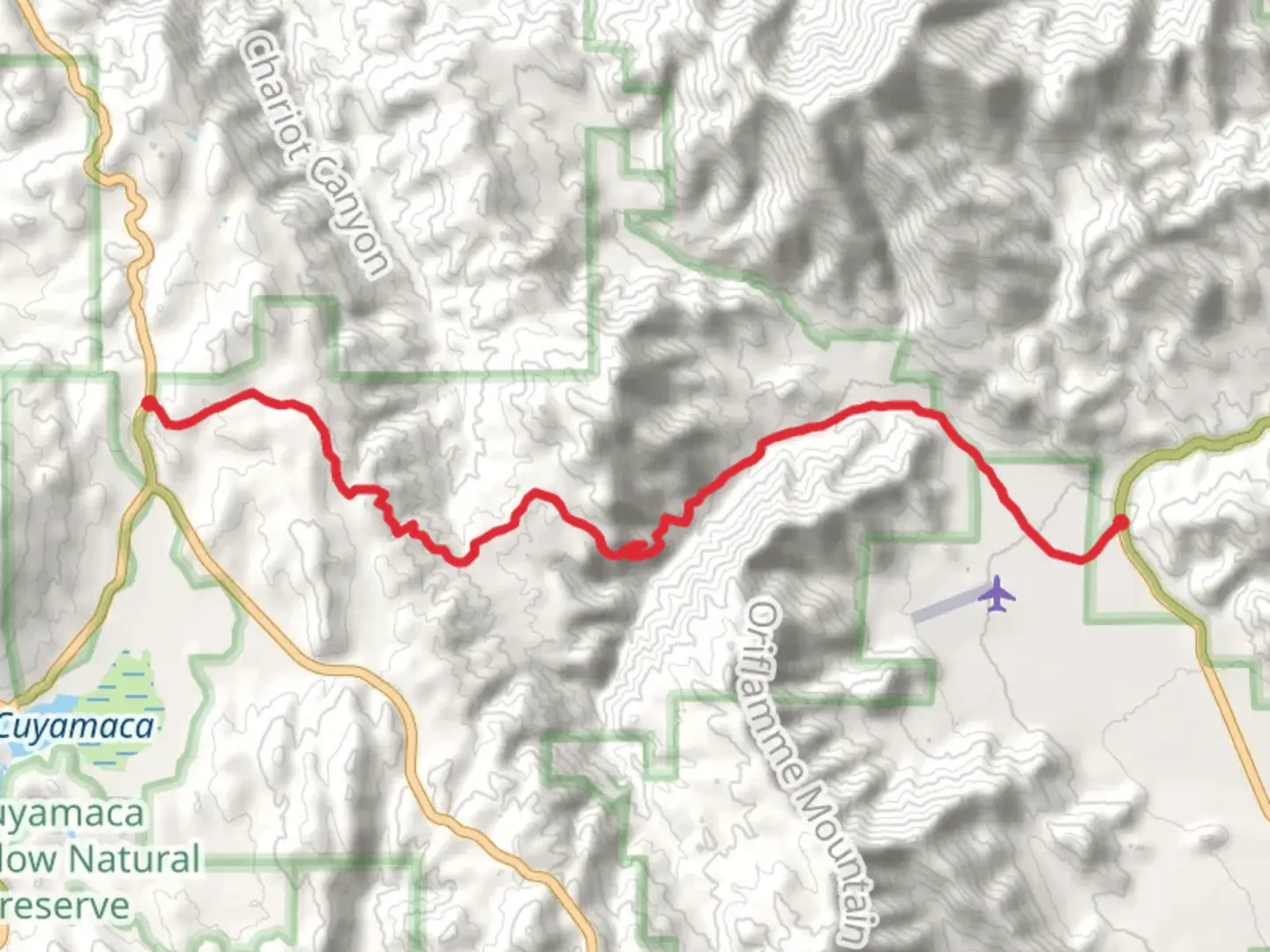 An image depicting the trail State Highway 79 to Great Southern Overland Stage Route via Oriflamme Canyon and its surrounding area.