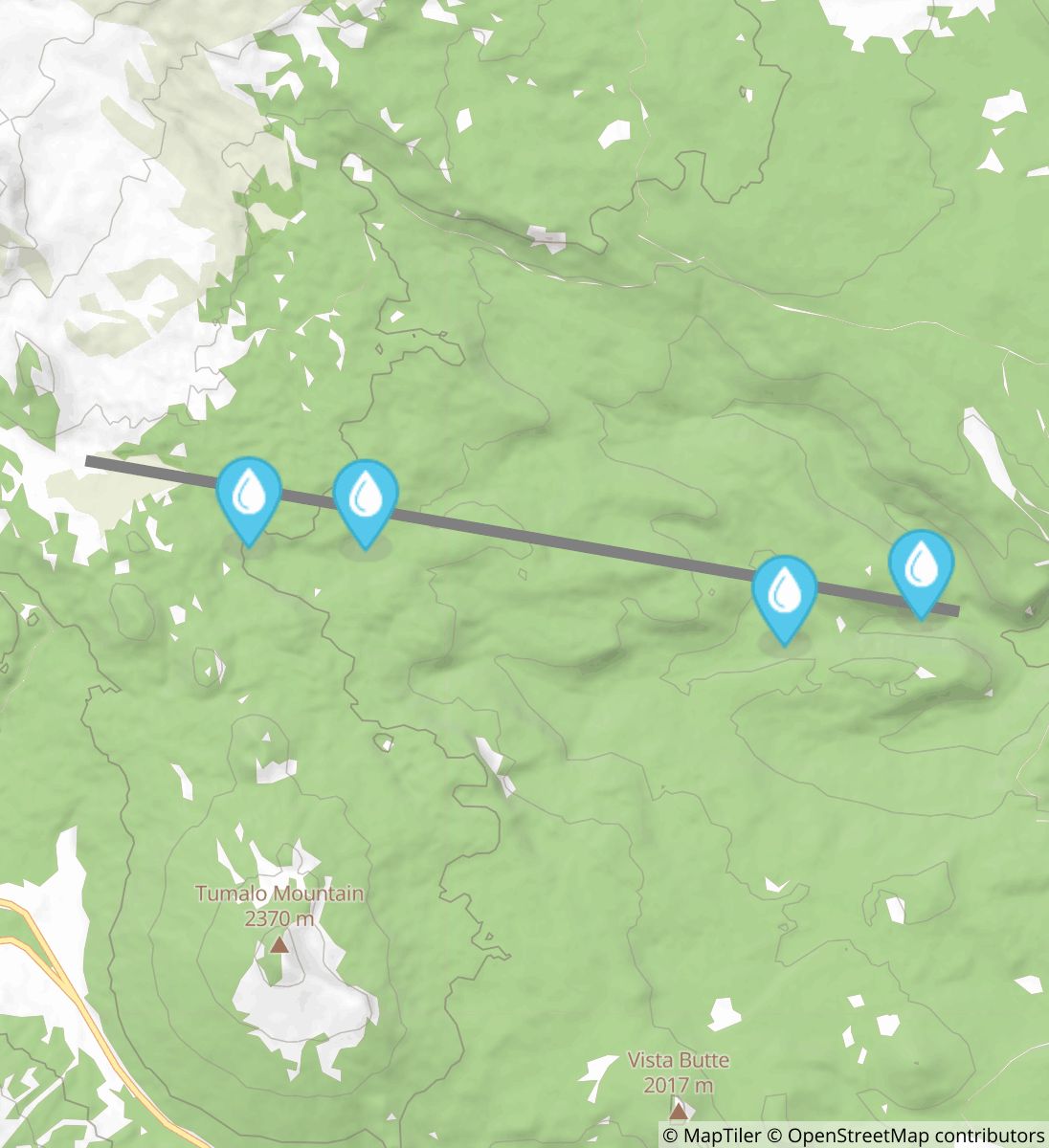 Bridge Creek Trail water map
