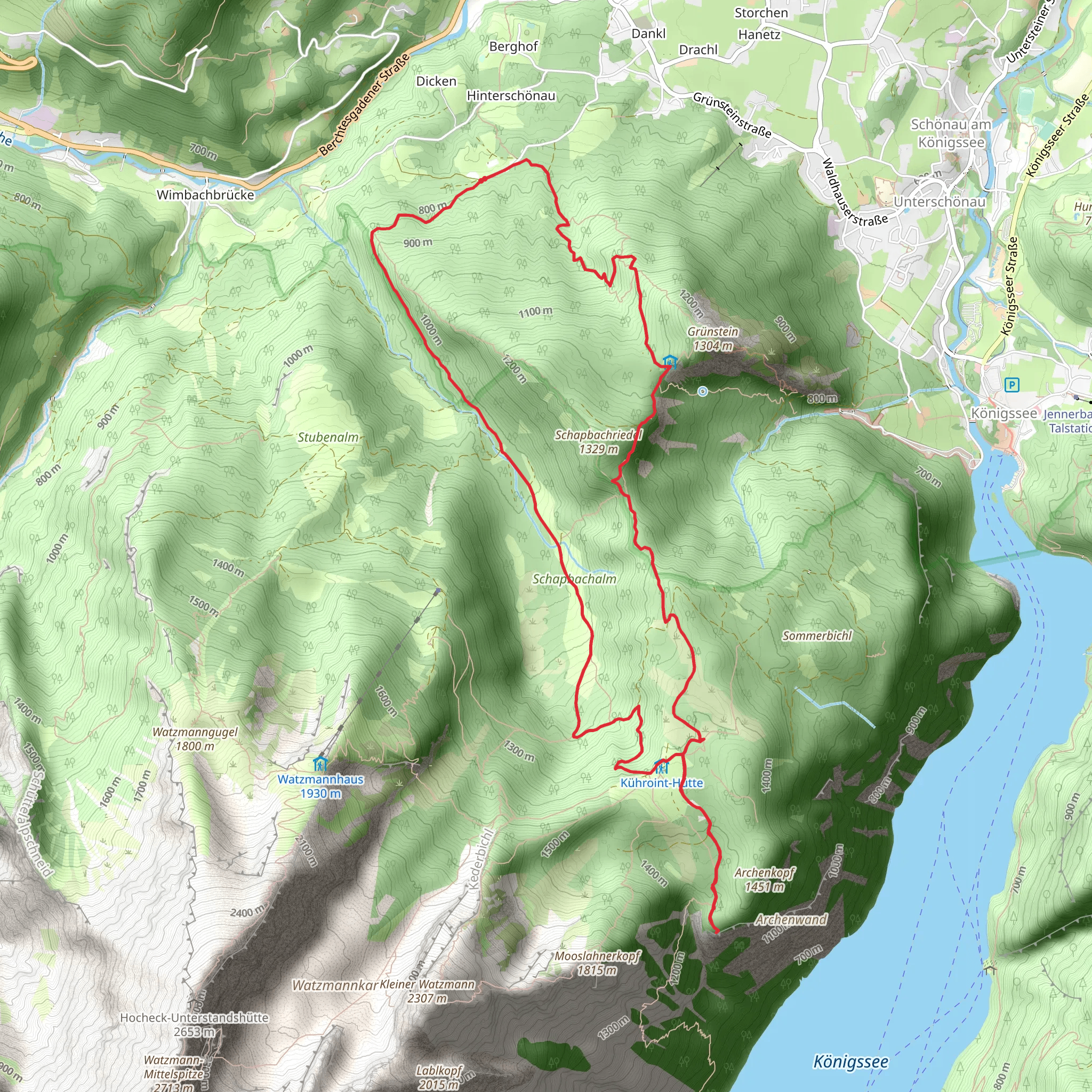 Archenkanzel via AV Weg and Via Alpina Purple mobile static map