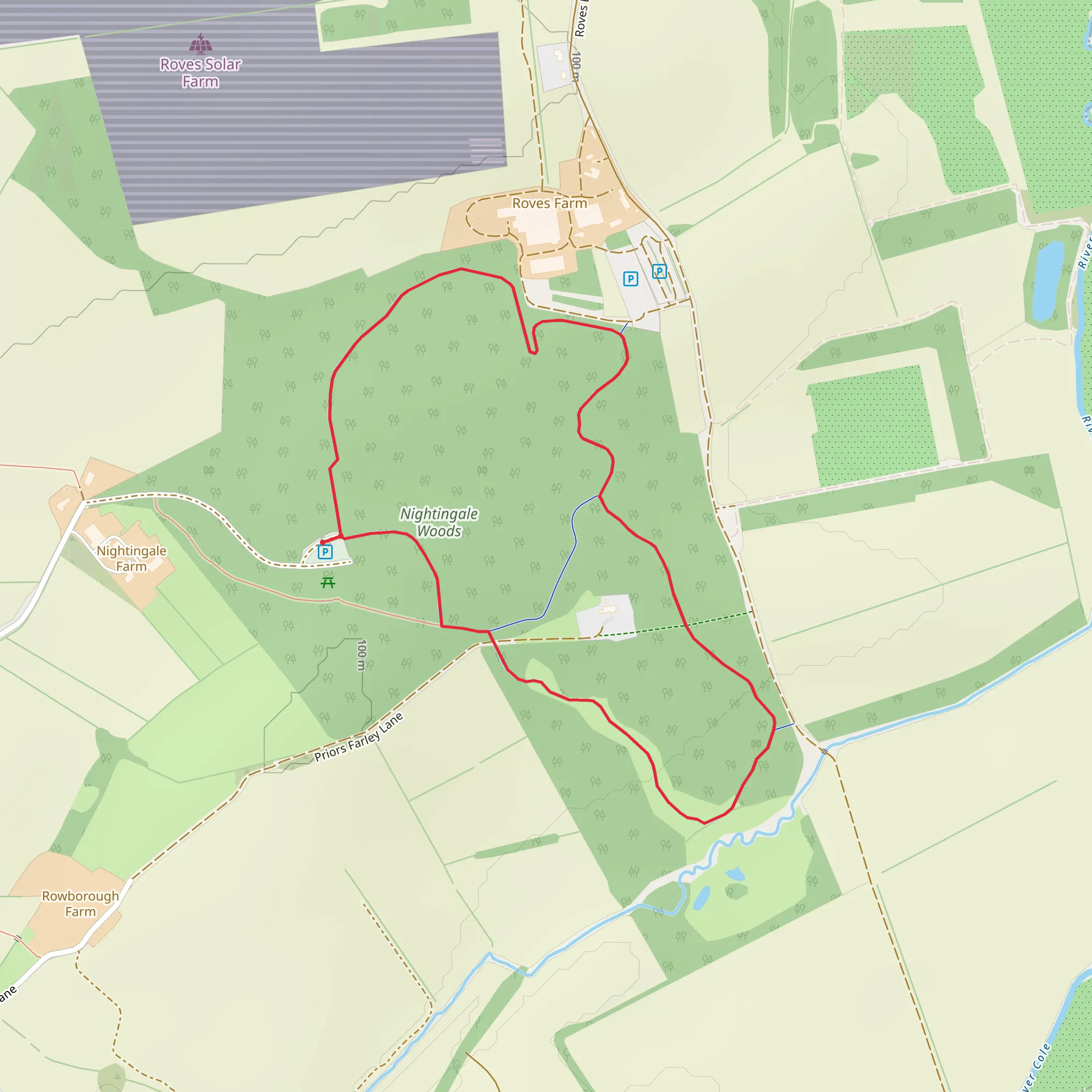 Nightingale Woods Loop mobile static map