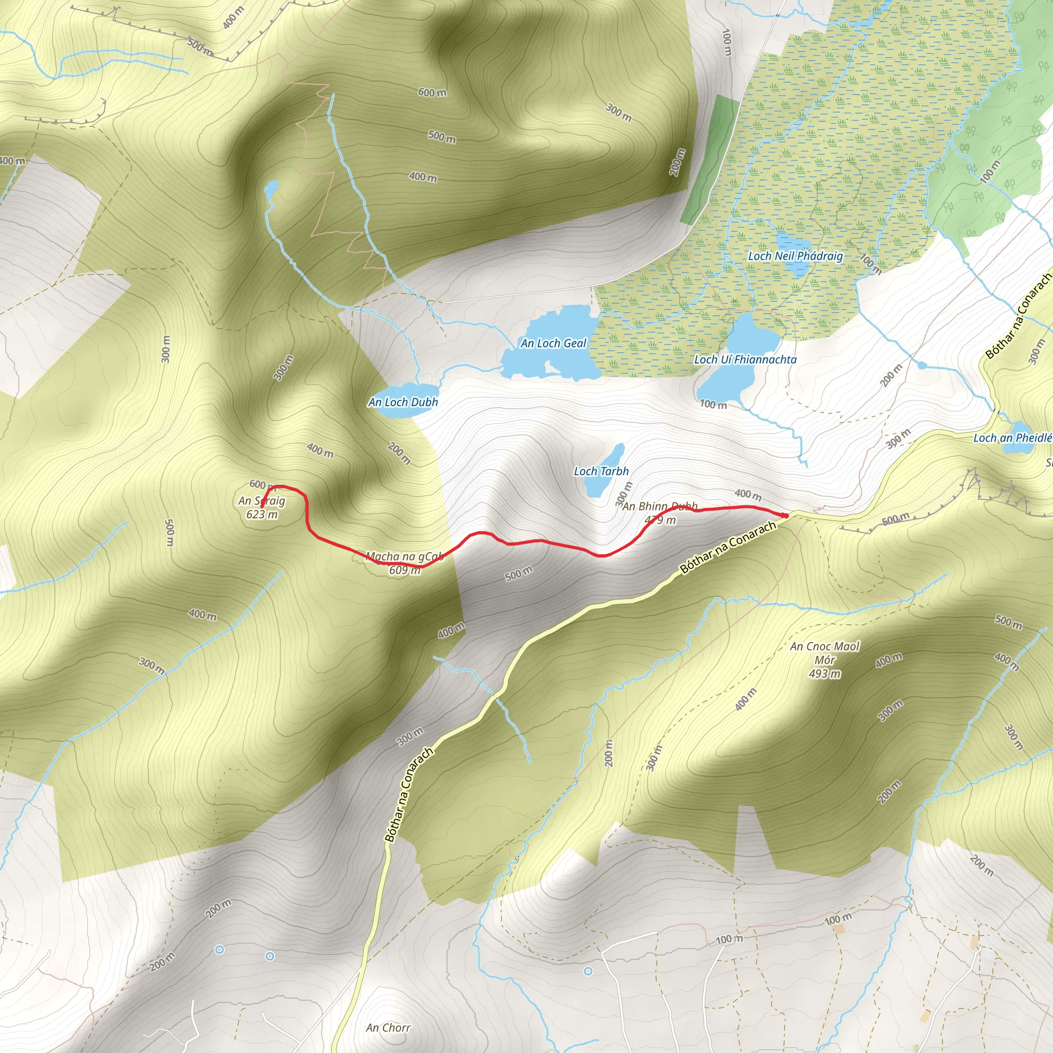 Ballysitteragh from Conor Pass mobile static map