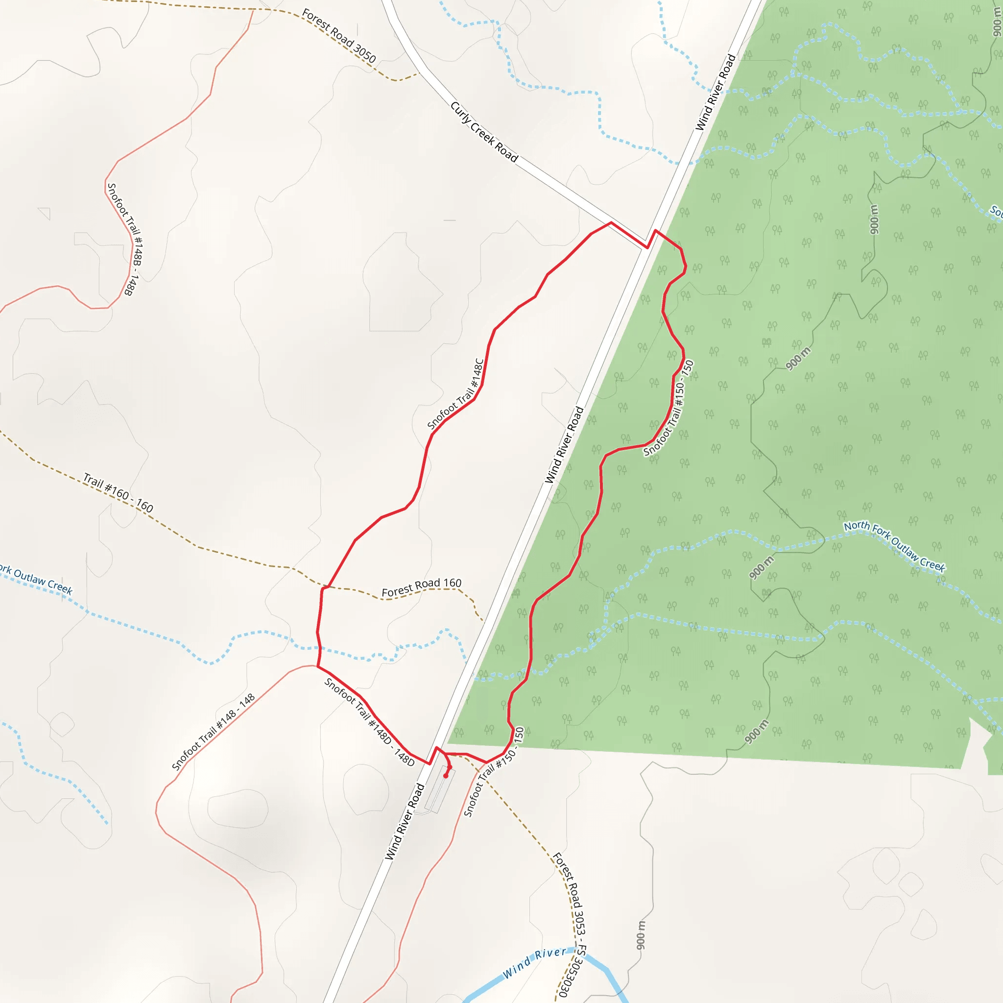 Snofoot Loop Trail mobile static map