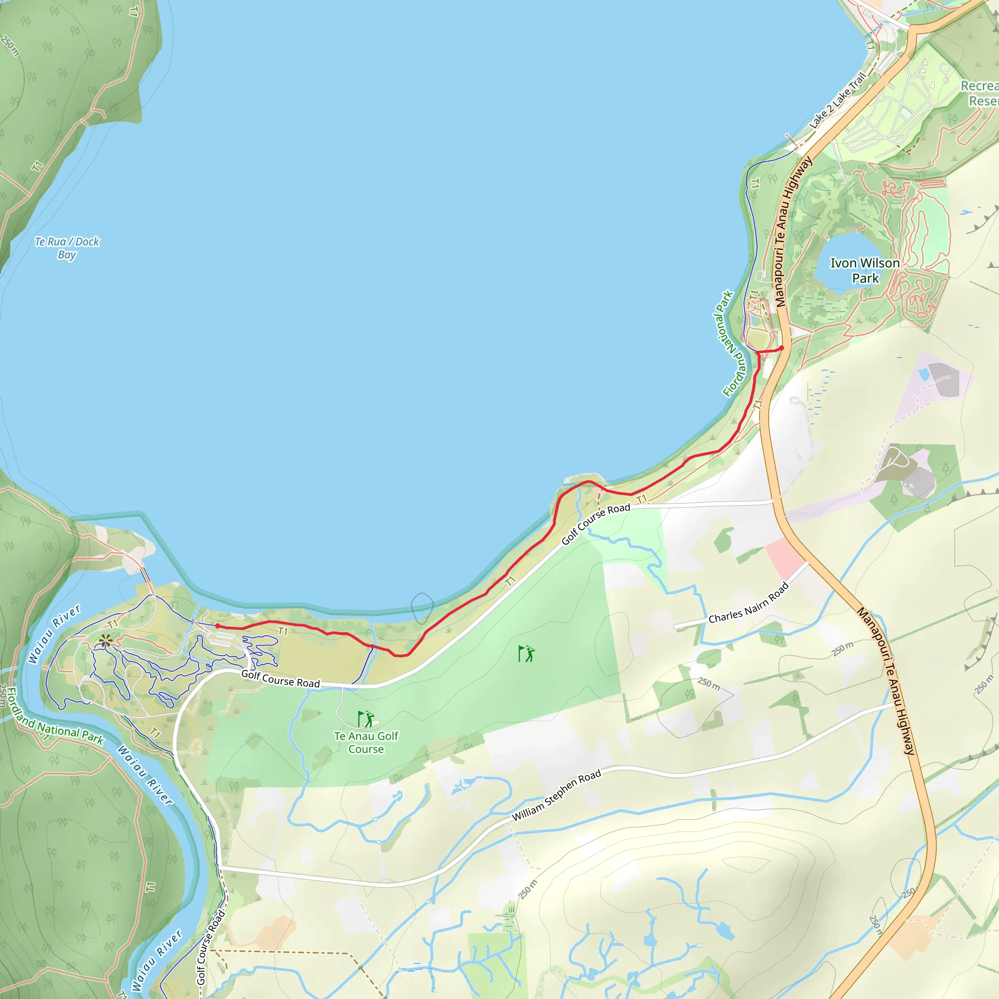 Visitor Centre to Kepler Track Carpark Walk mobile static map