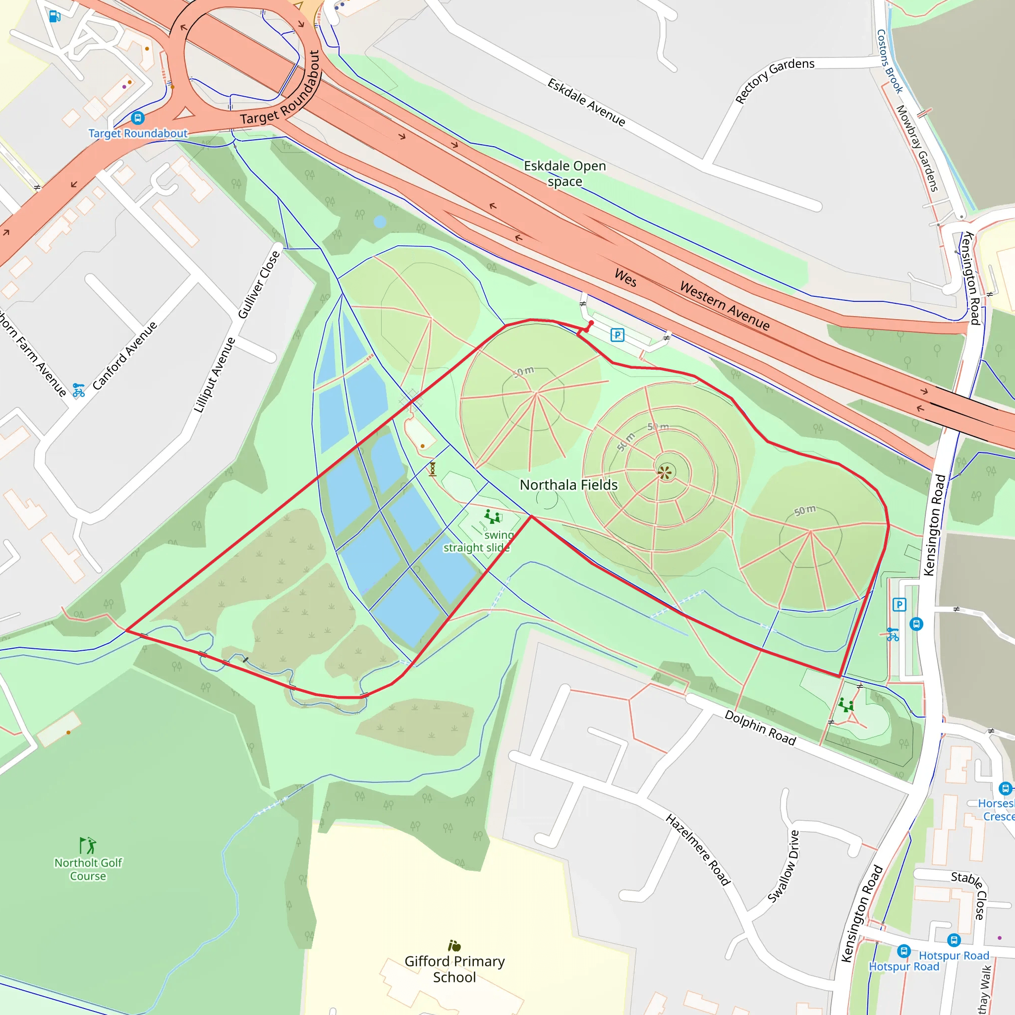 Northala Fields mobile static map