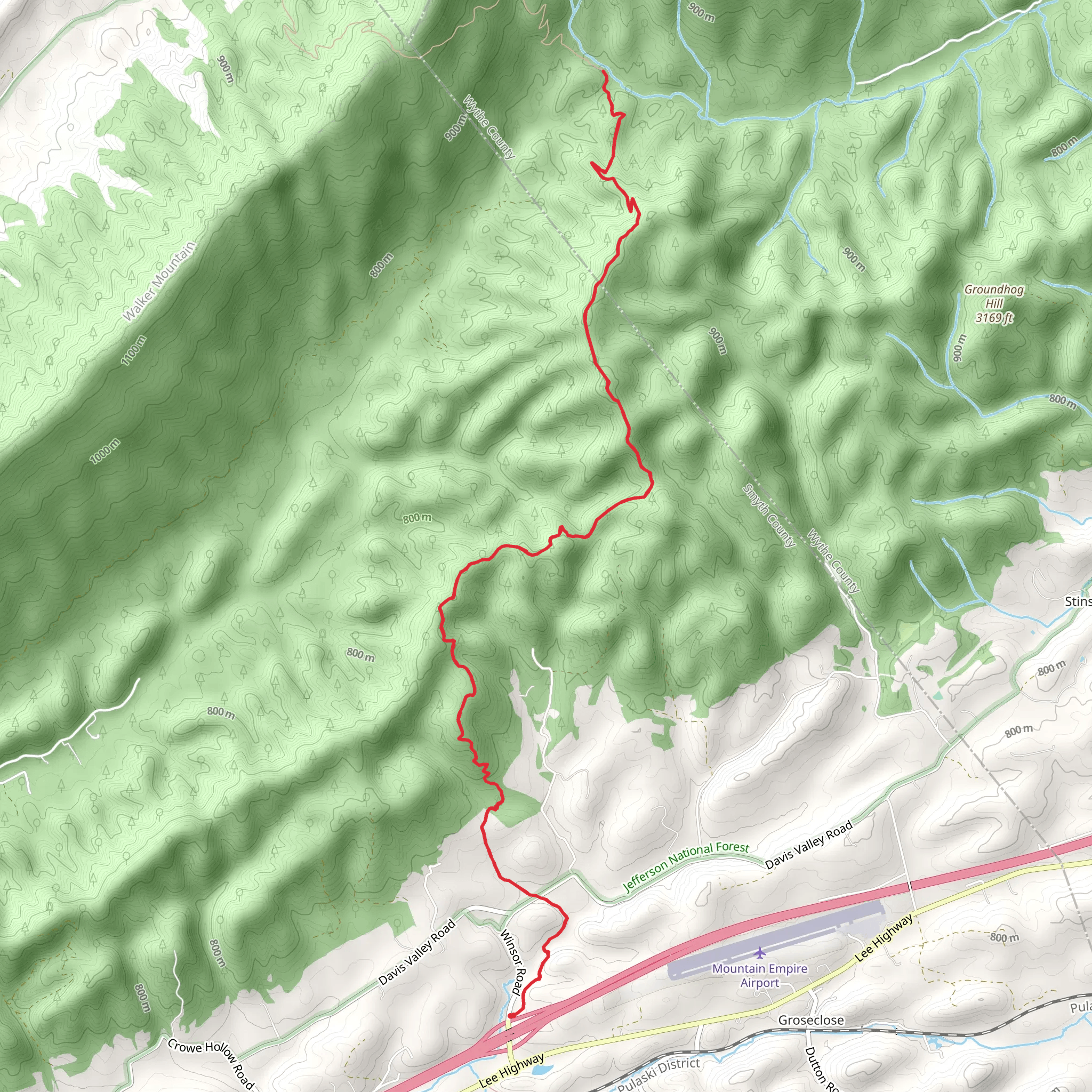 Appalachian Trail - reed Creek mobile static map