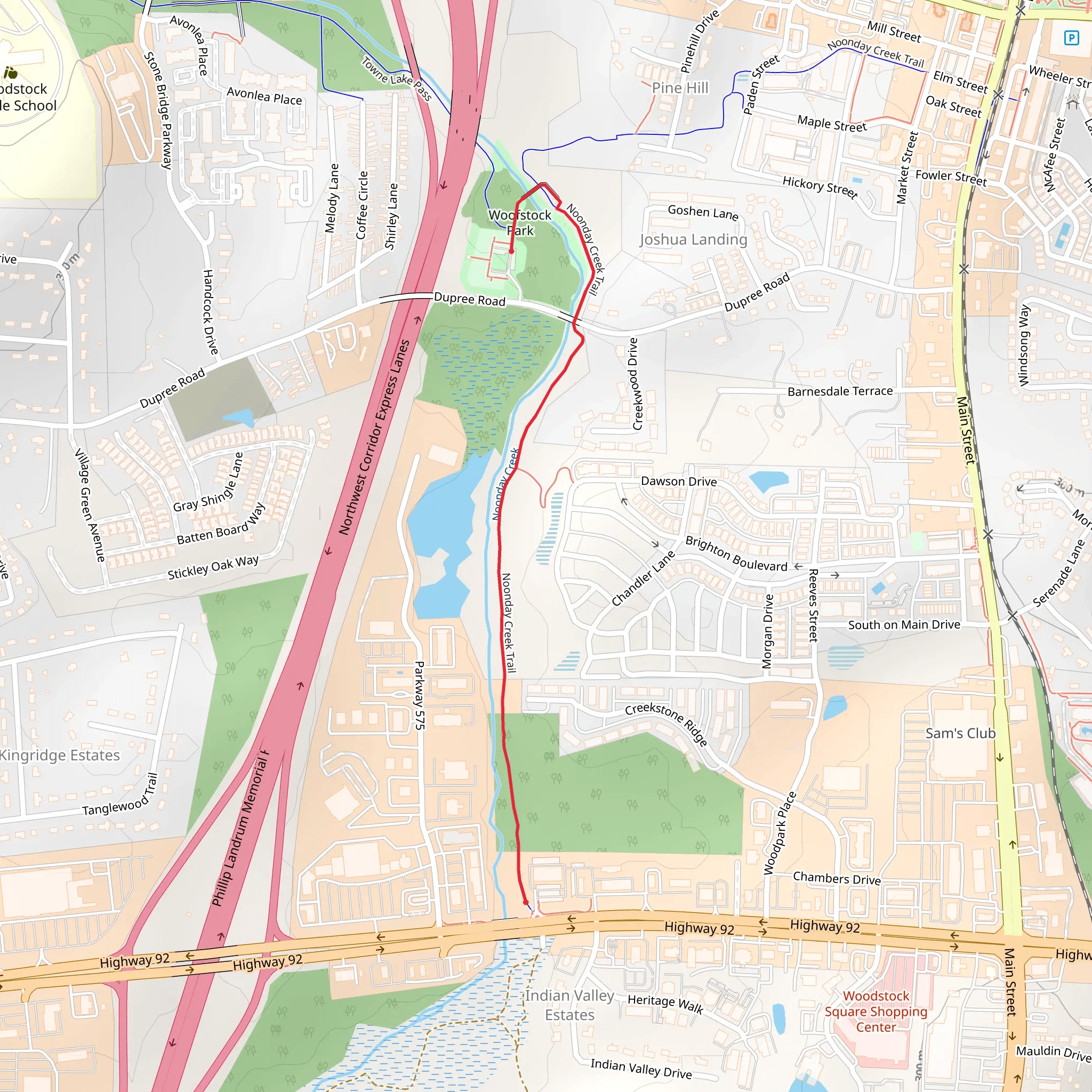 Noonday Creek Trail - Woofstock Park mobile static map