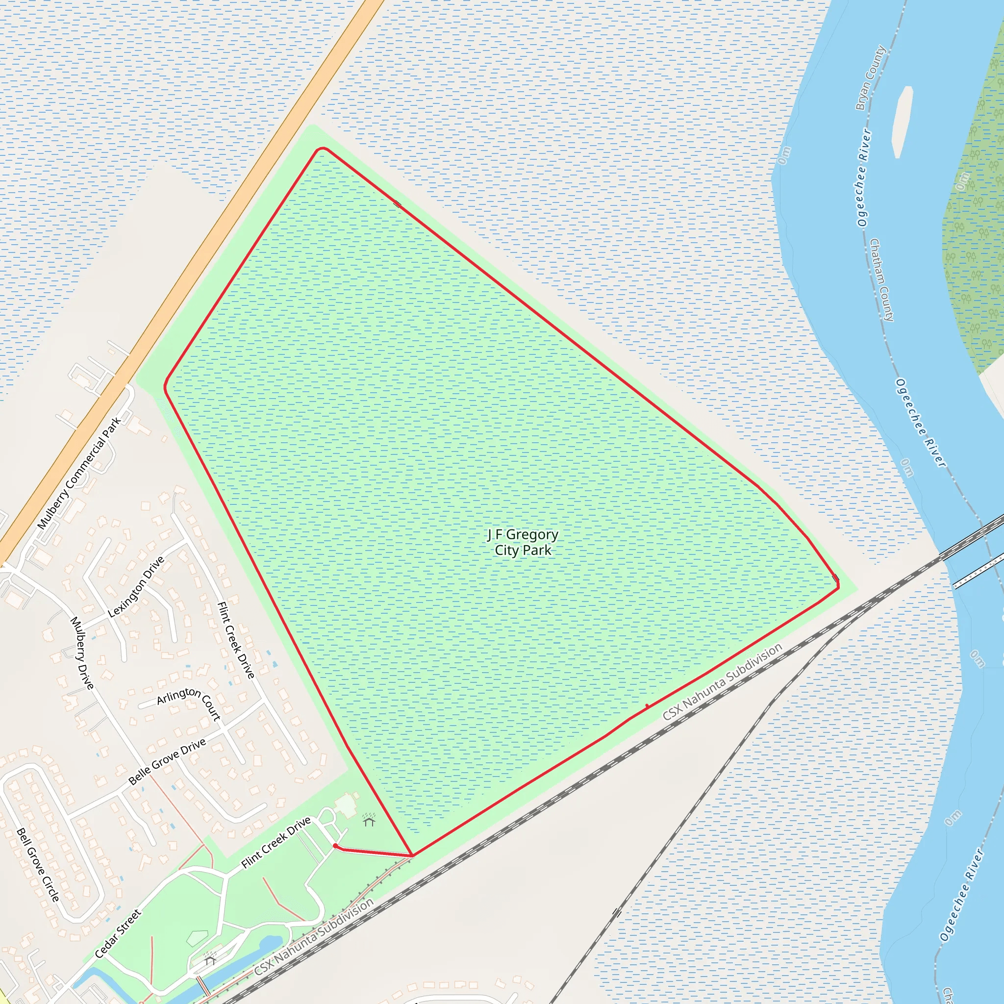 J F Gregory City Park Loop mobile static map