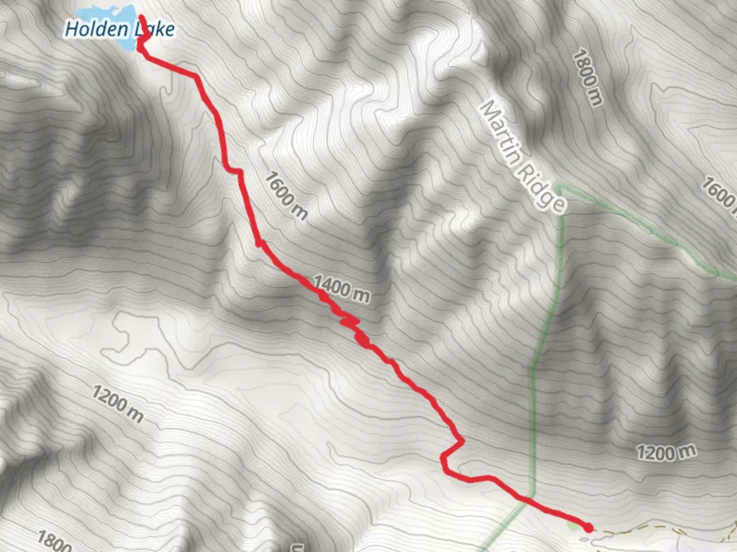 An image depicting the trail Holden Lake Trail and its surrounding area.