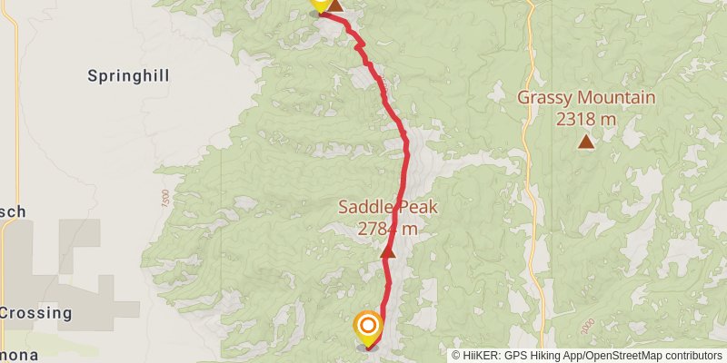 Bridger Ridge Trail stage 2 Map