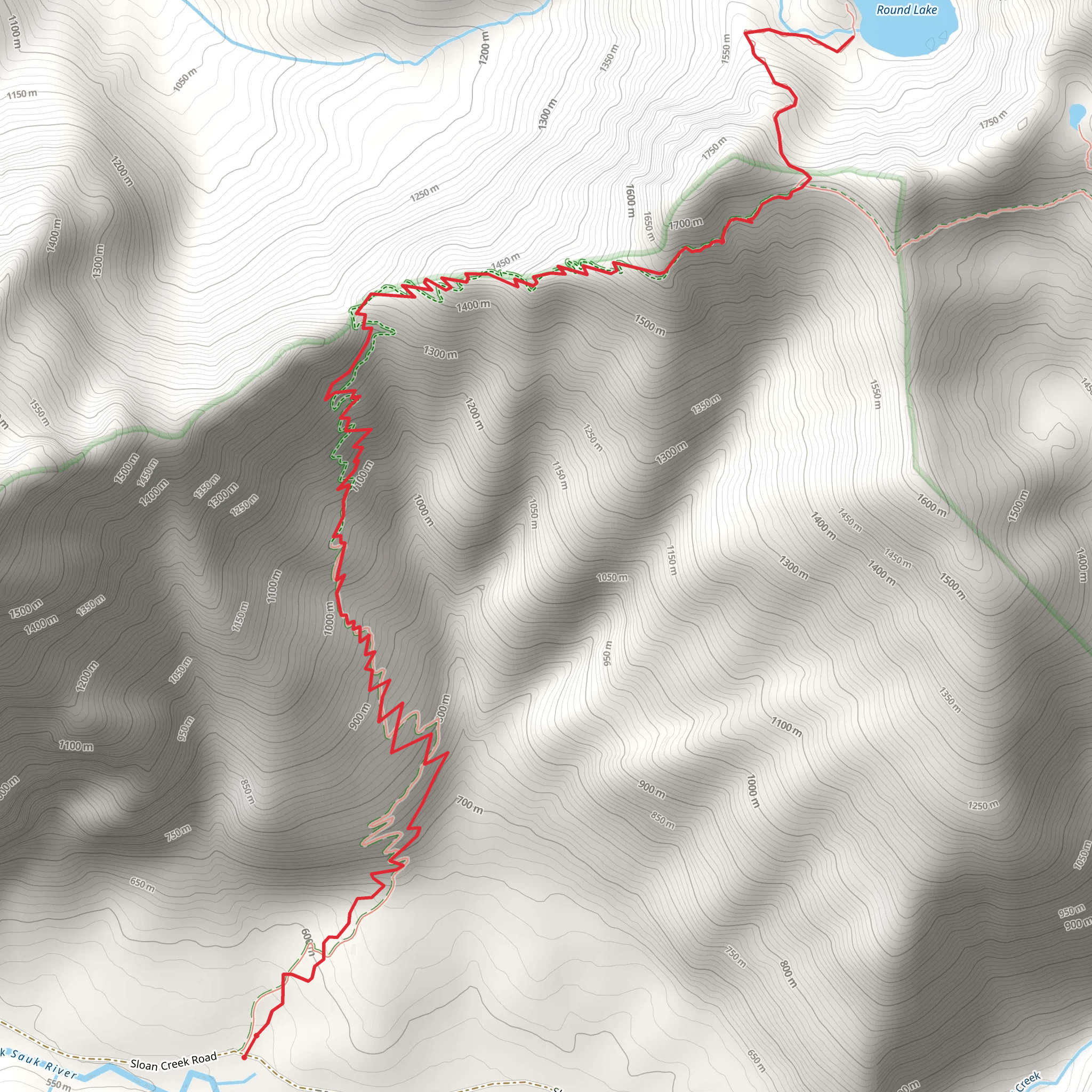 Round Lake Trail mobile static map