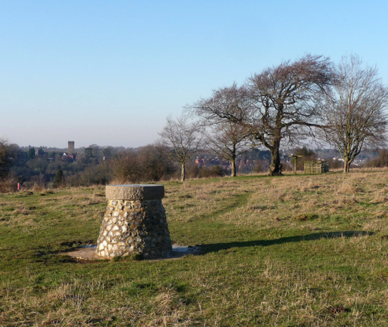 An image depicting the trail Farthing Downs and its surrounding area.
