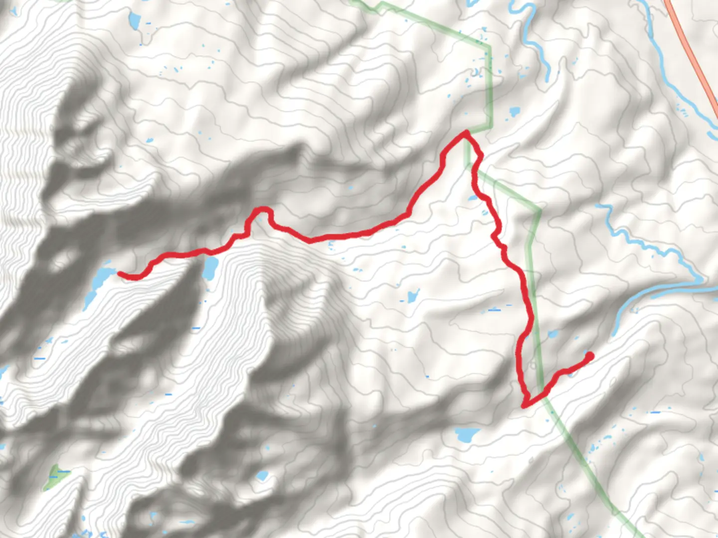 An image depicting the trail Upper Slate Lake Out and Back and its surrounding area.