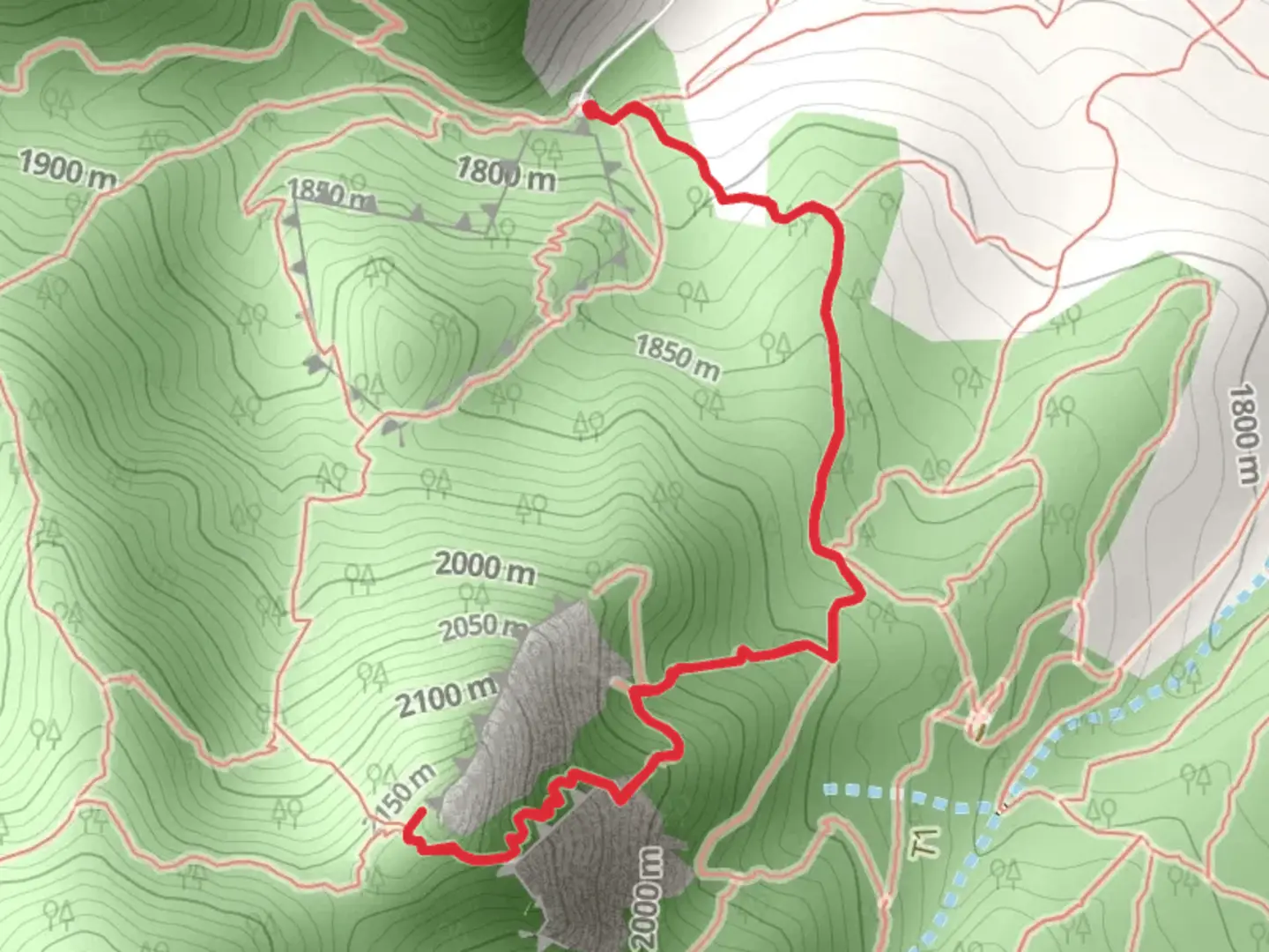 An image depicting the trail Bluebell Baird Trail and First-Second Flatiron Trail and its surrounding area.