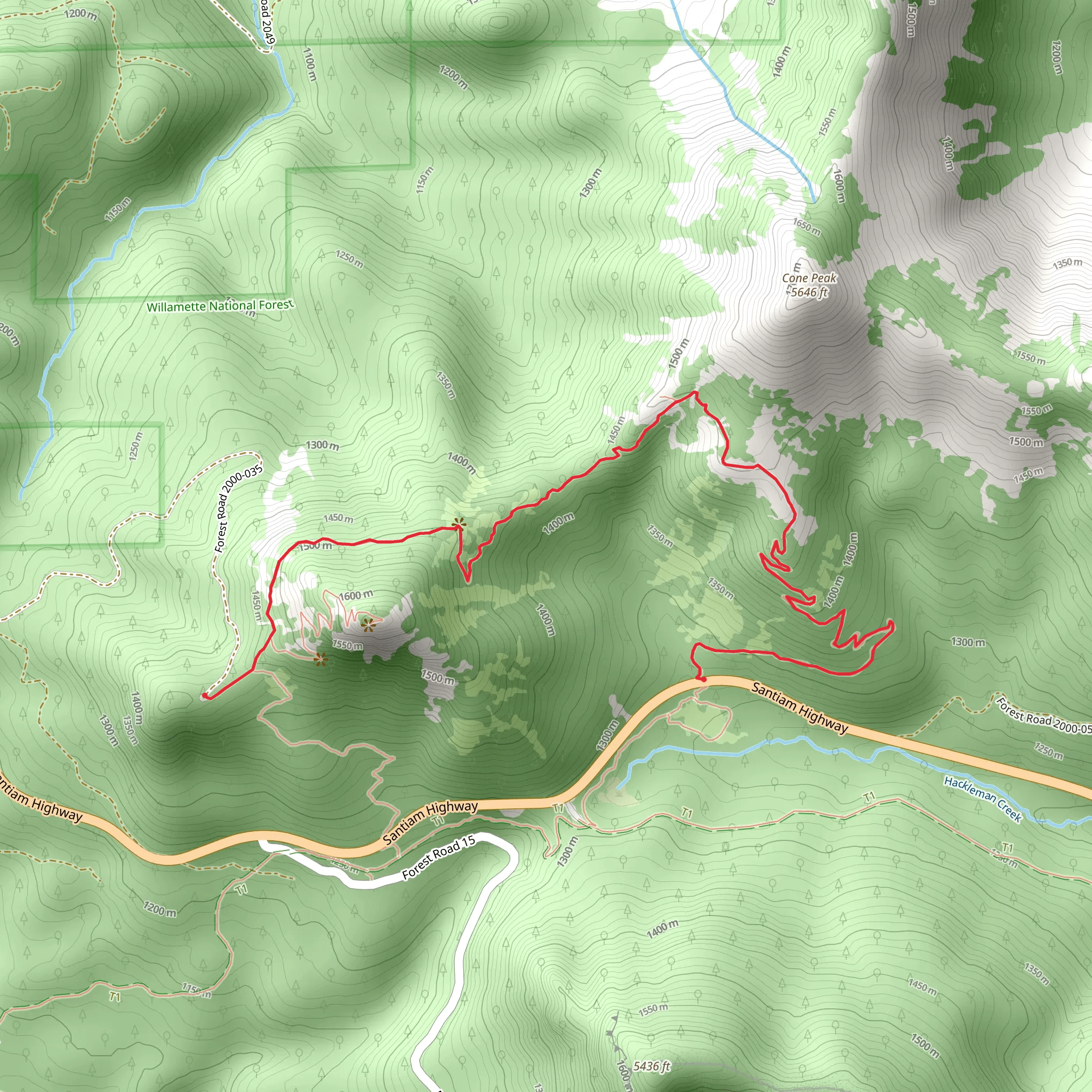 Cone Peak Trail mobile static map