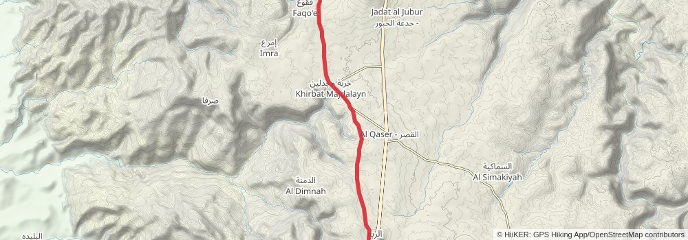 Jordan Trail stage 18 Map