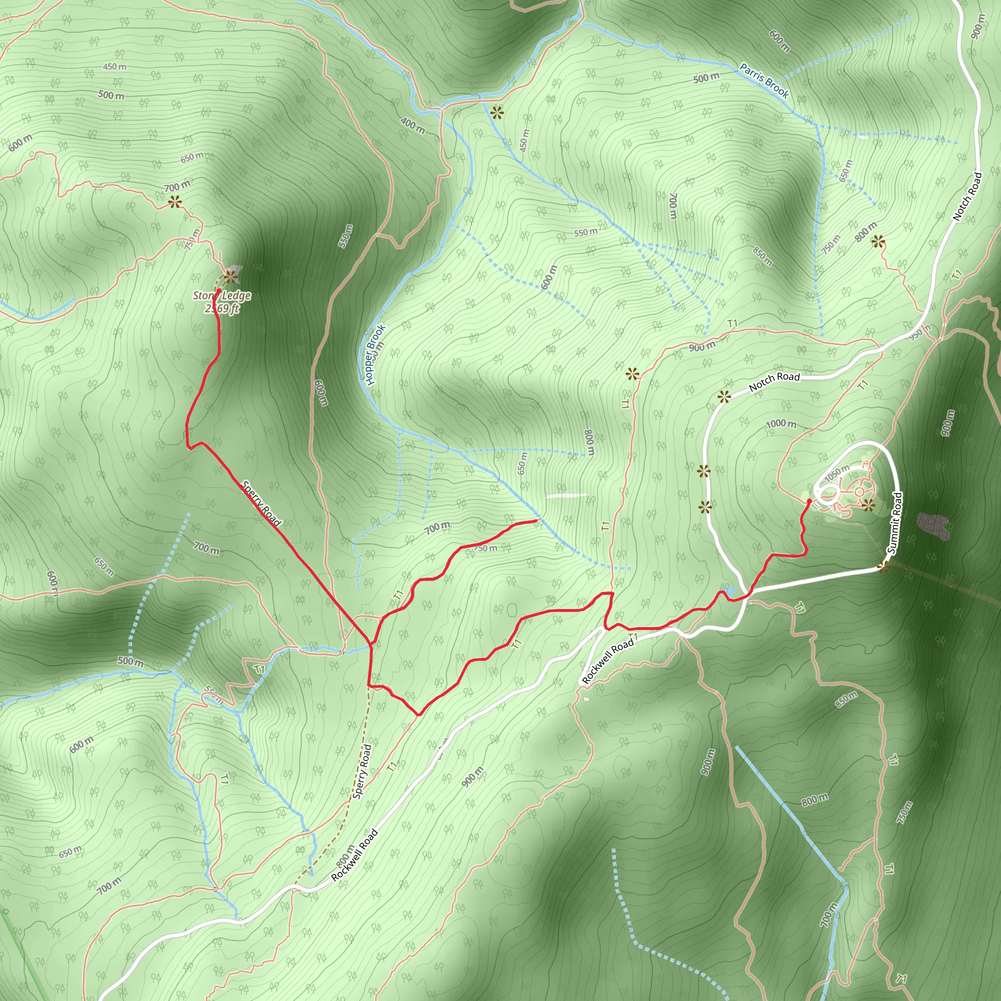March Cataract and Stony Ledge Trail mobile static map