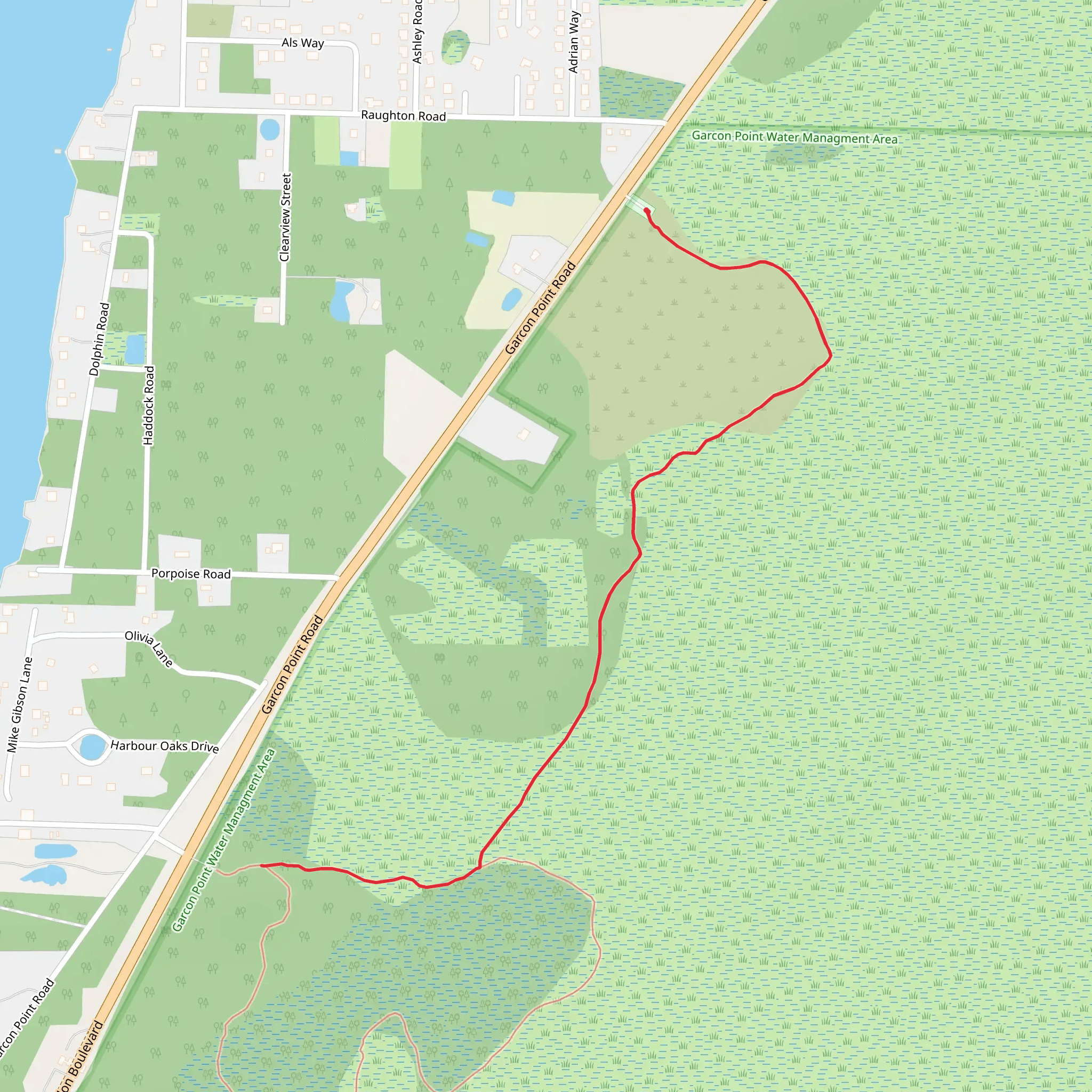 Garcon Point Northern Spur Trail mobile static map