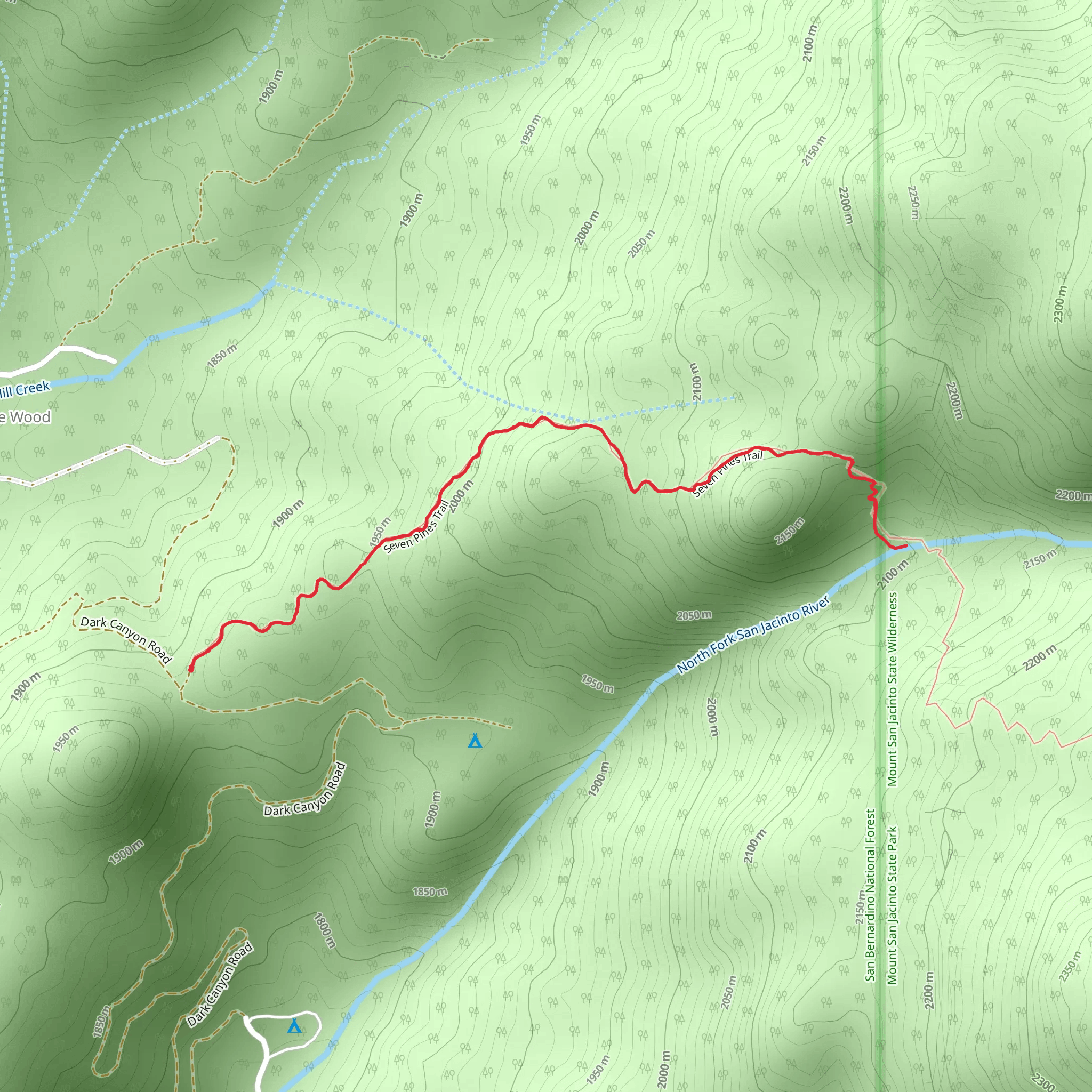 Seven Pines Trail mobile static map
