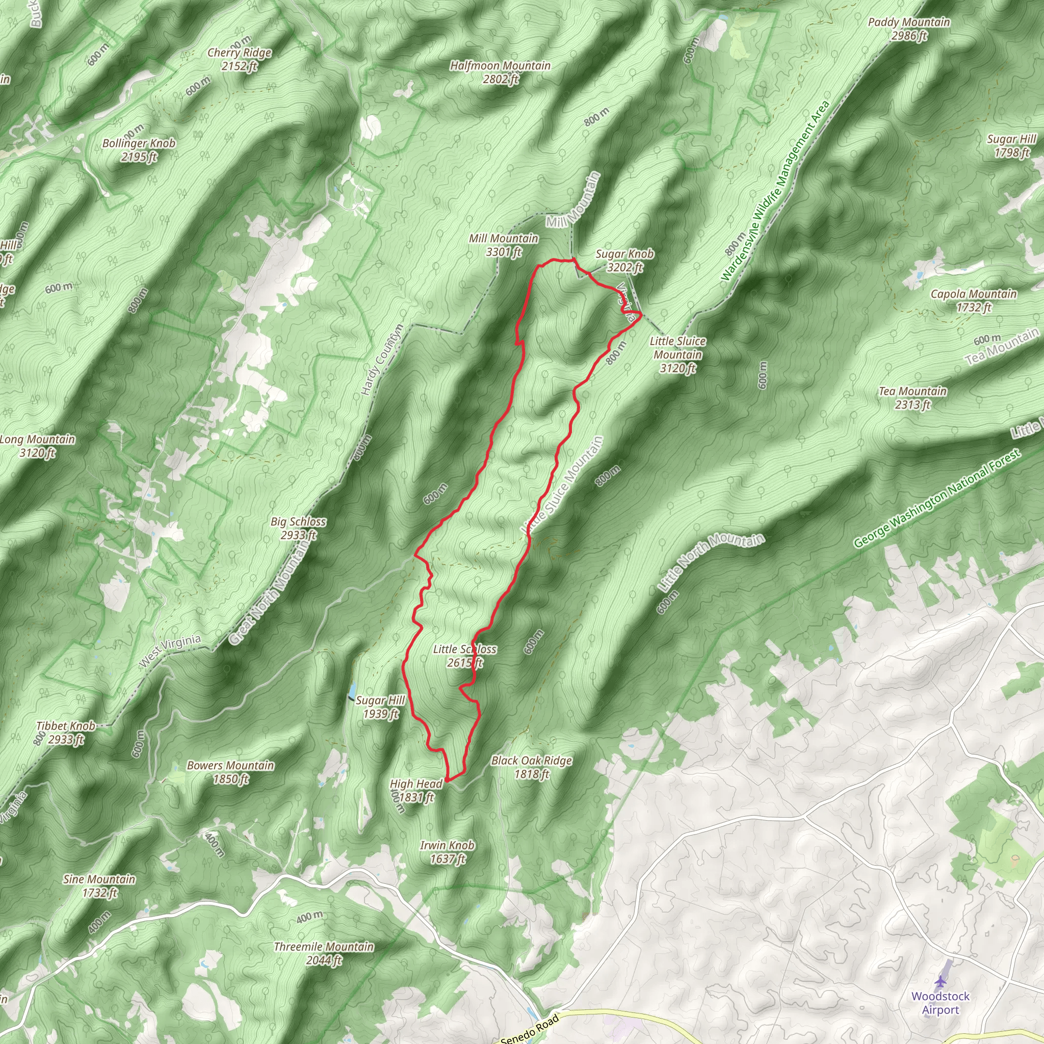 Little Sluice, Little Schloss and Little Stony Creek Loop Trail mobile static map