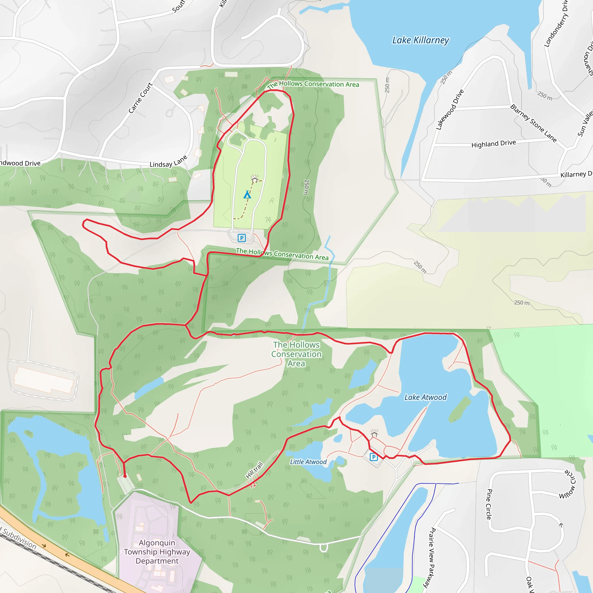 Lake Atwood and Little Atwood Loop mobile static map