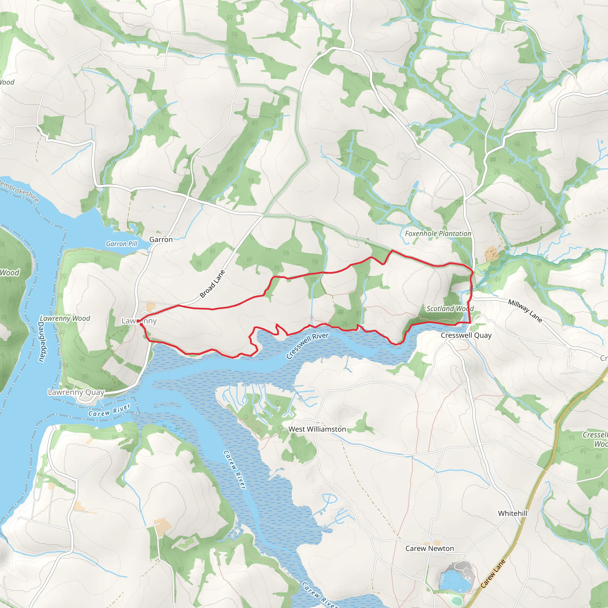 Cresswell River Walk mobile static map