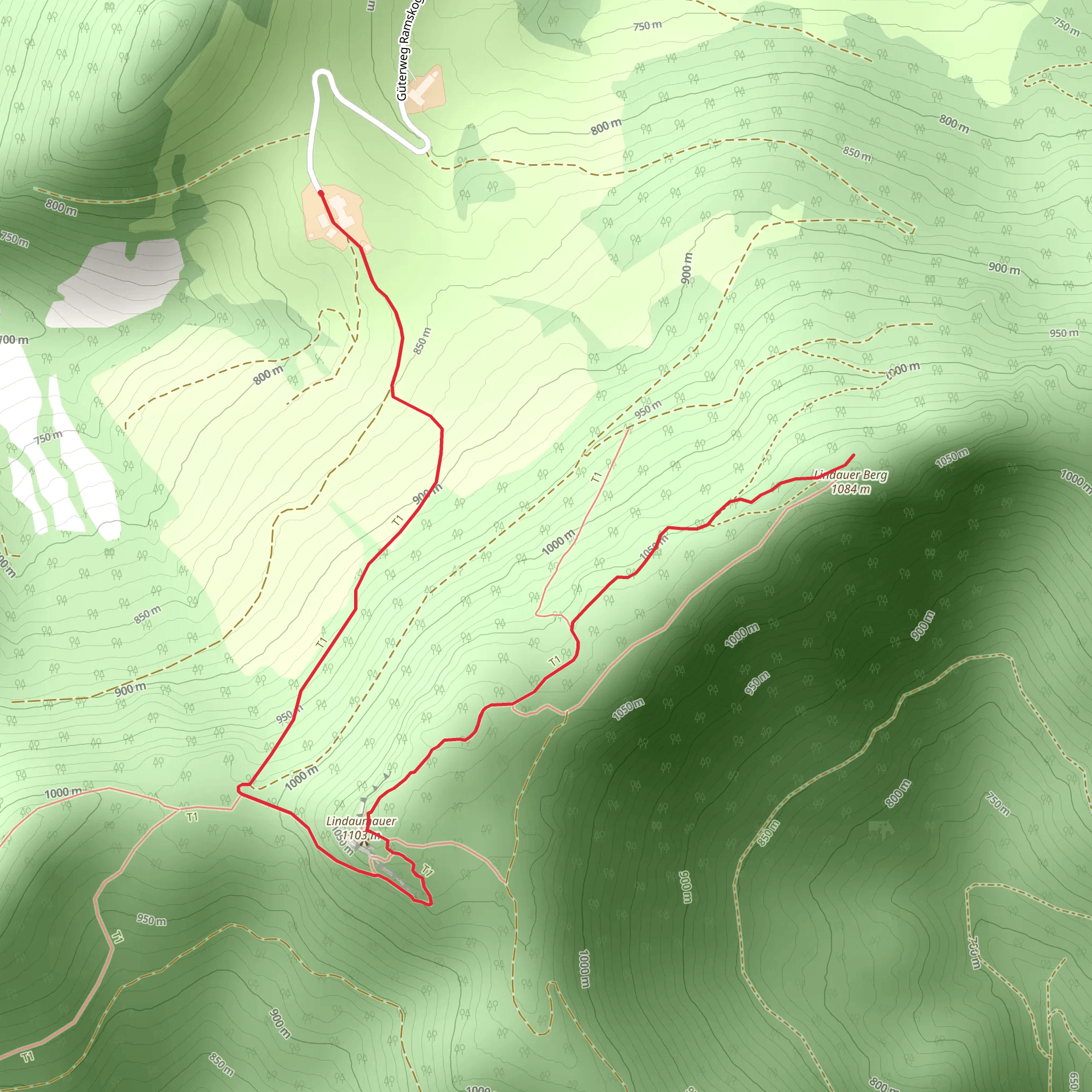 Lindaumauer and Lindauer Berg mobile static map