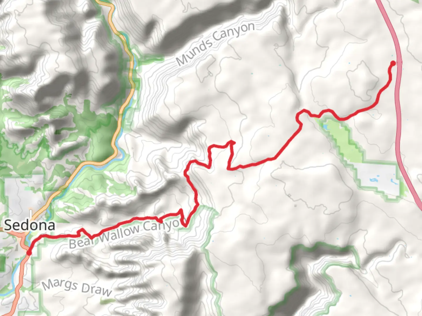 An image depicting the trail Schnebly Hill Road and its surrounding area.