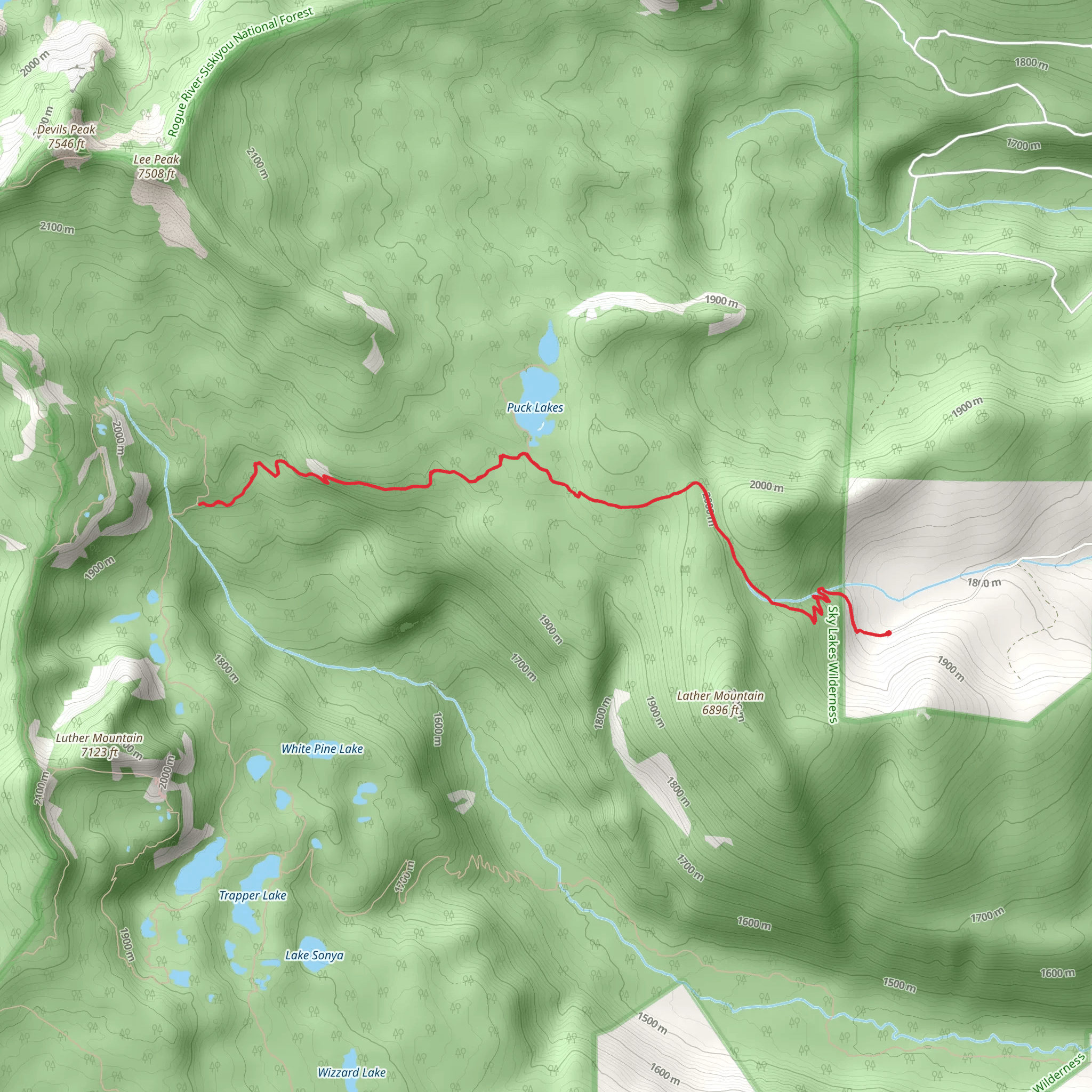 Puck Lakes via Snow Lakes Trail mobile static map