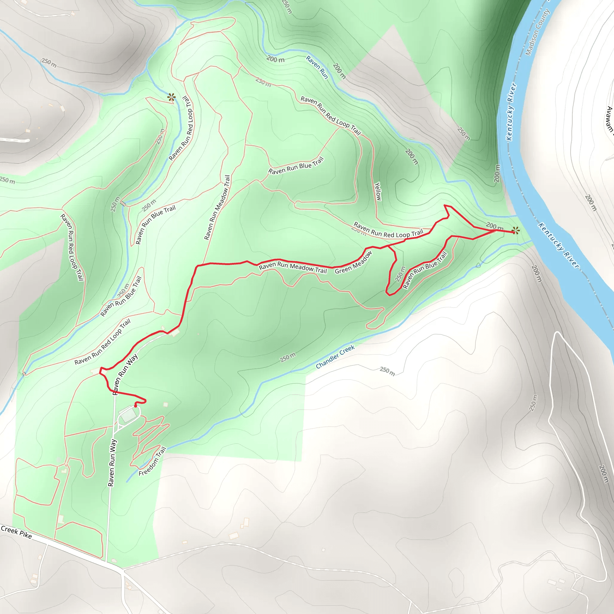Raven Run Meadow Blue Loop Trail mobile static map