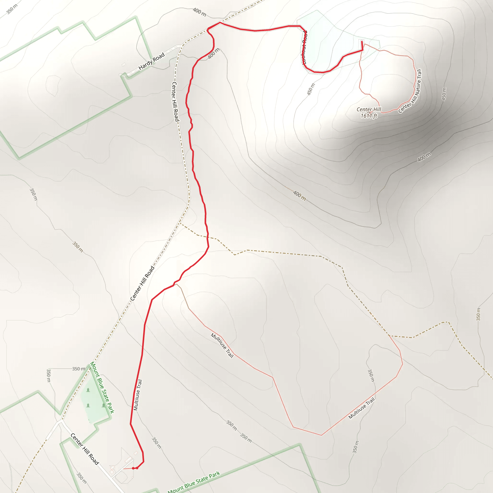 Center Hill from Center Hill Road mobile static map