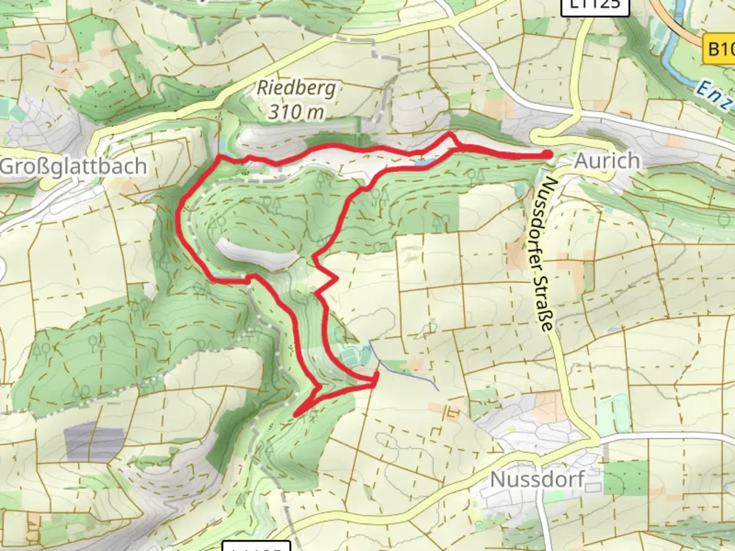 An image depicting the trail JKT Kreuzbach Loop and its surrounding area.