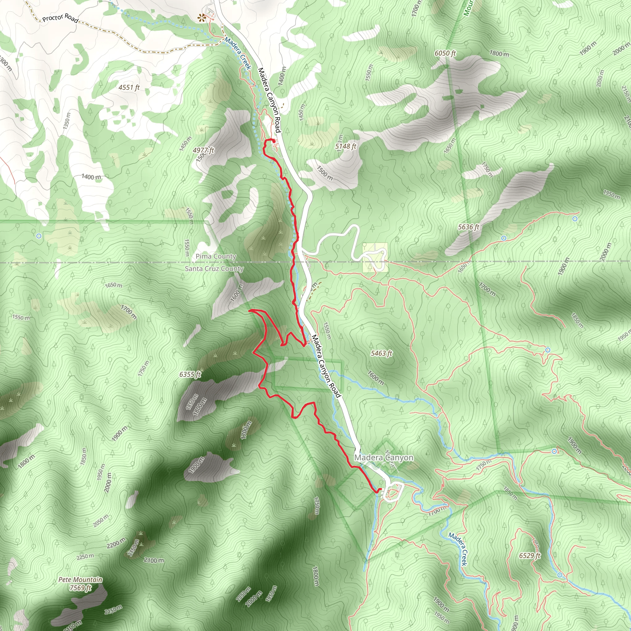 Madera Canyon Nature Trail mobile static map