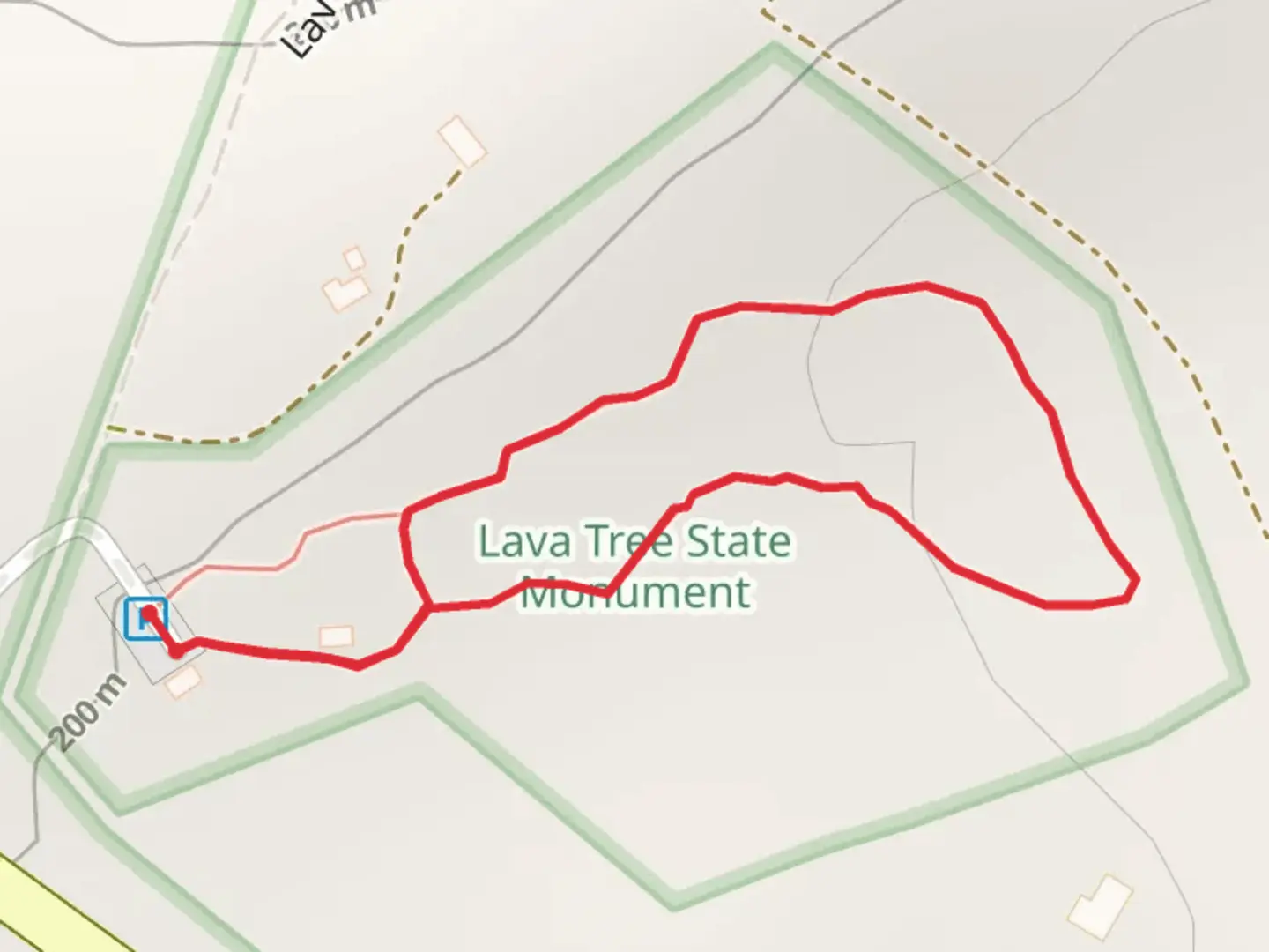 An image depicting the trail Kapoho Road Loop and its surrounding area.