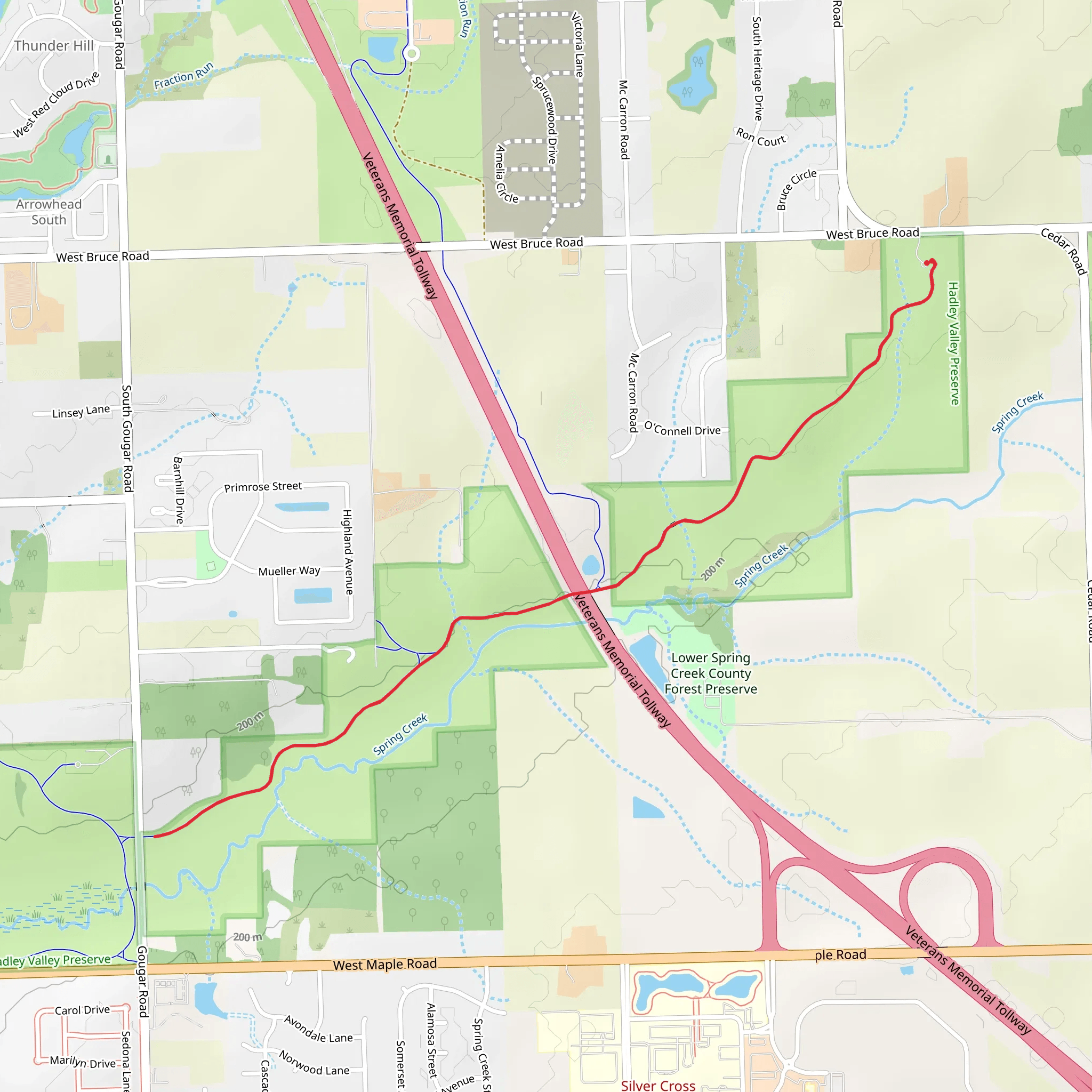 Spring Creek Greenway - Short mobile static map