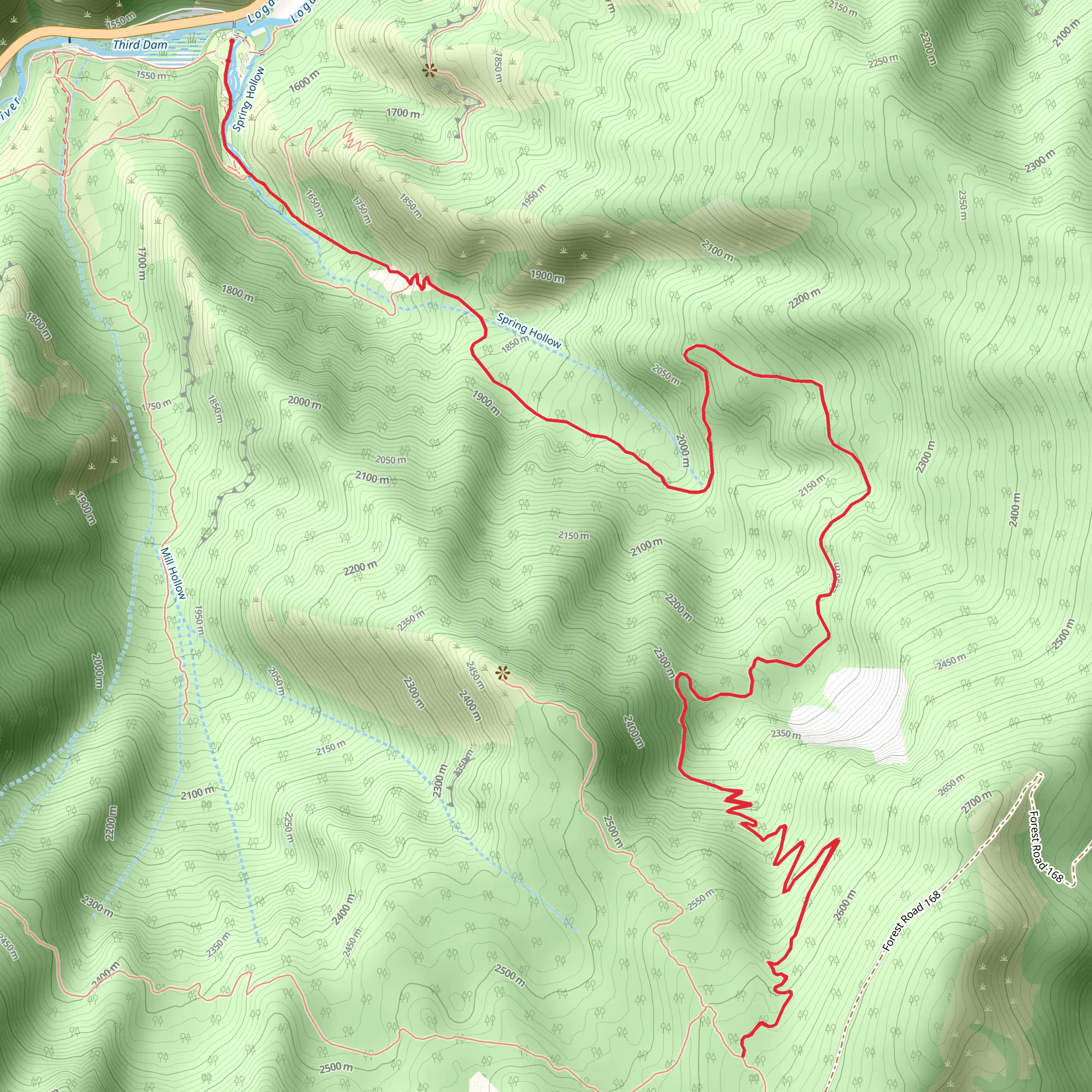 Spring Hollow Trail mobile static map