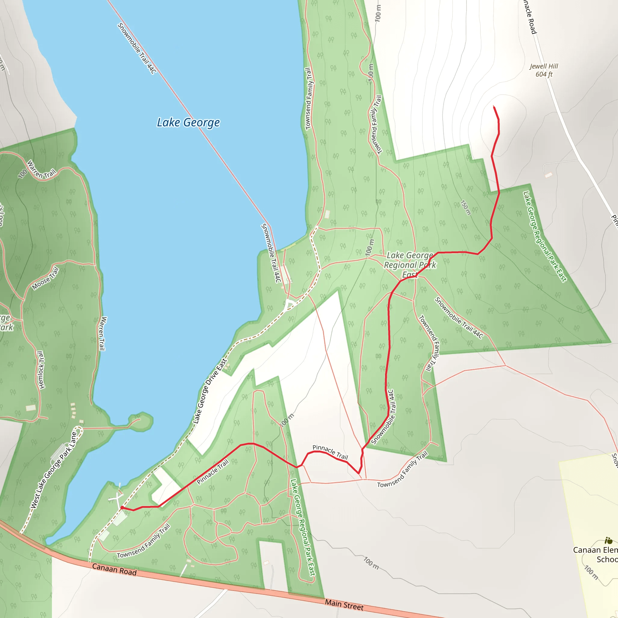 Jewell Hill Trail mobile static map