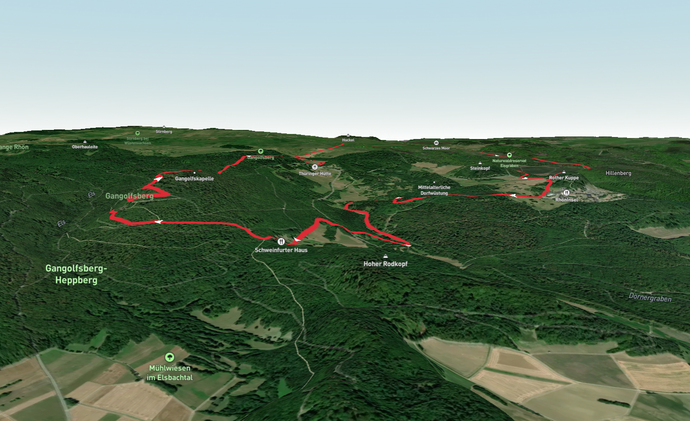 Gangolfsberg via Buchoniarundweg and Rhoen Rundweg Loop