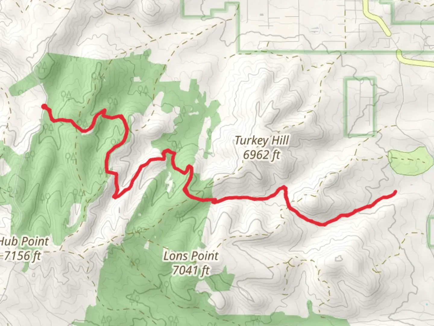 An image depicting the trail General Crook Connector Trail and its surrounding area.