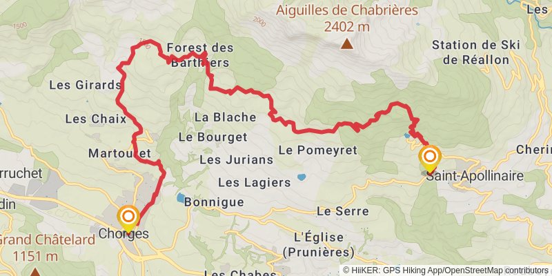 Camino Claviere-Candanchu via Arles alt 2 Map