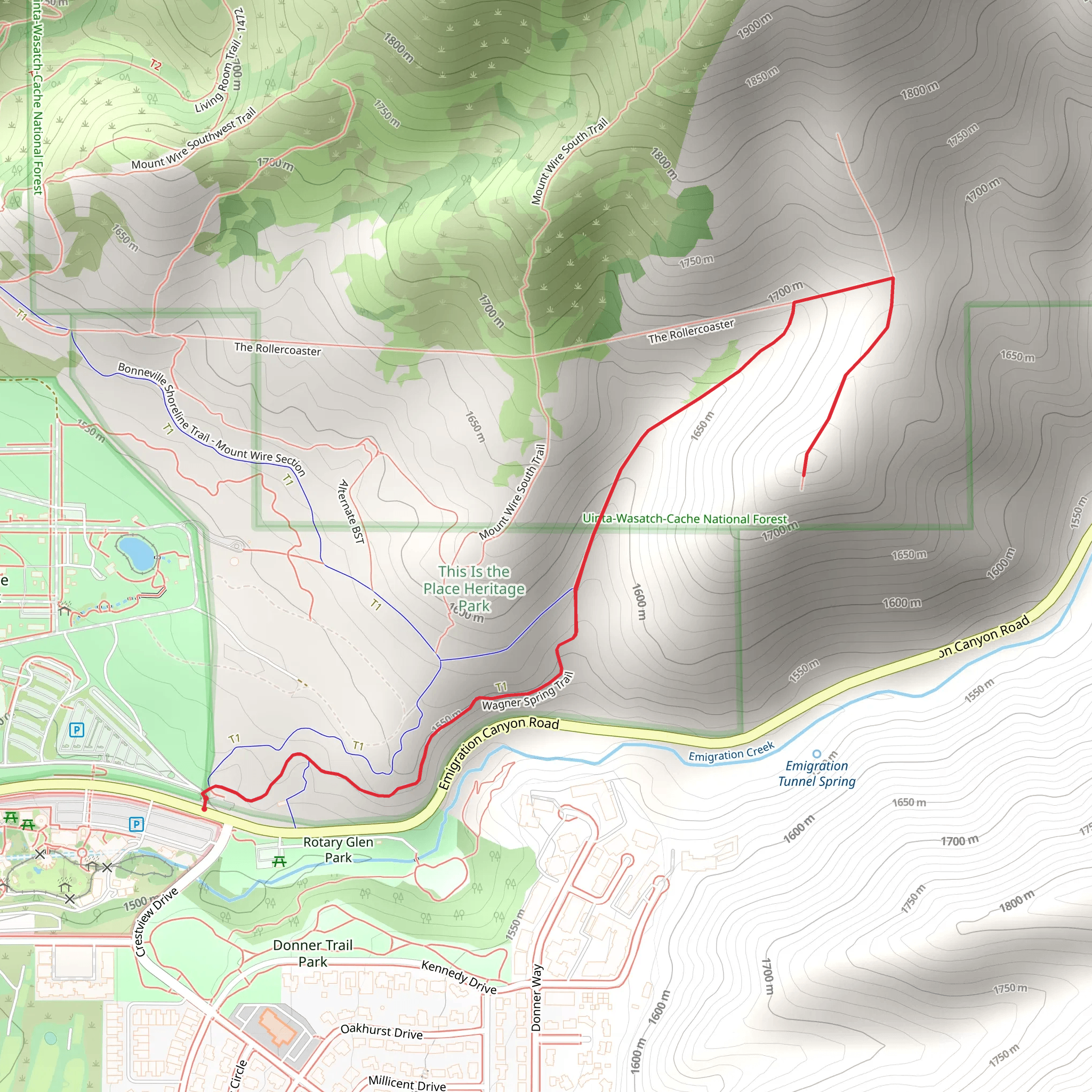 Wagner Spring Trail mobile static map