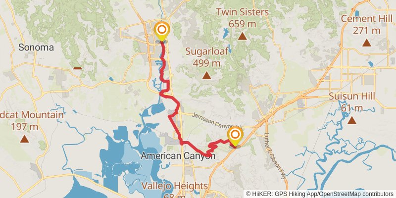 Bay Area Ridge Trail stage 22 Map