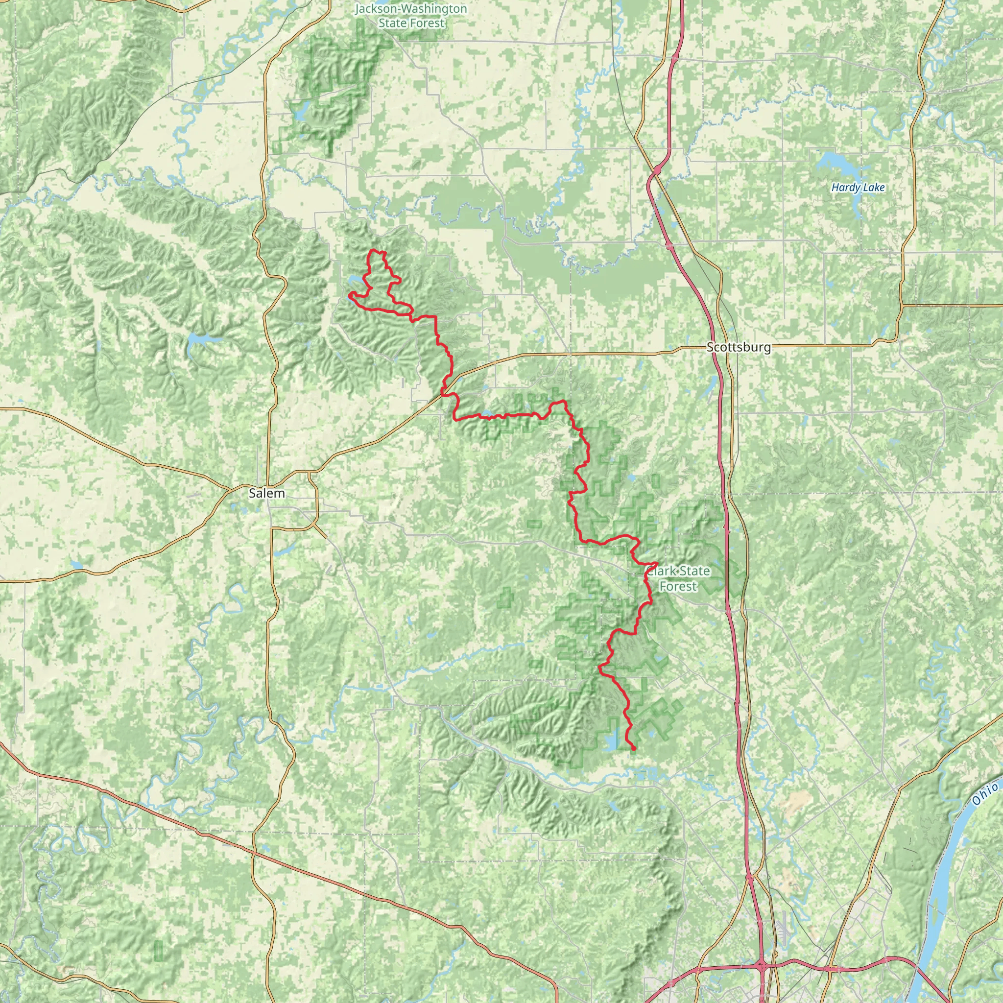 Knobstone Trail mobile static map