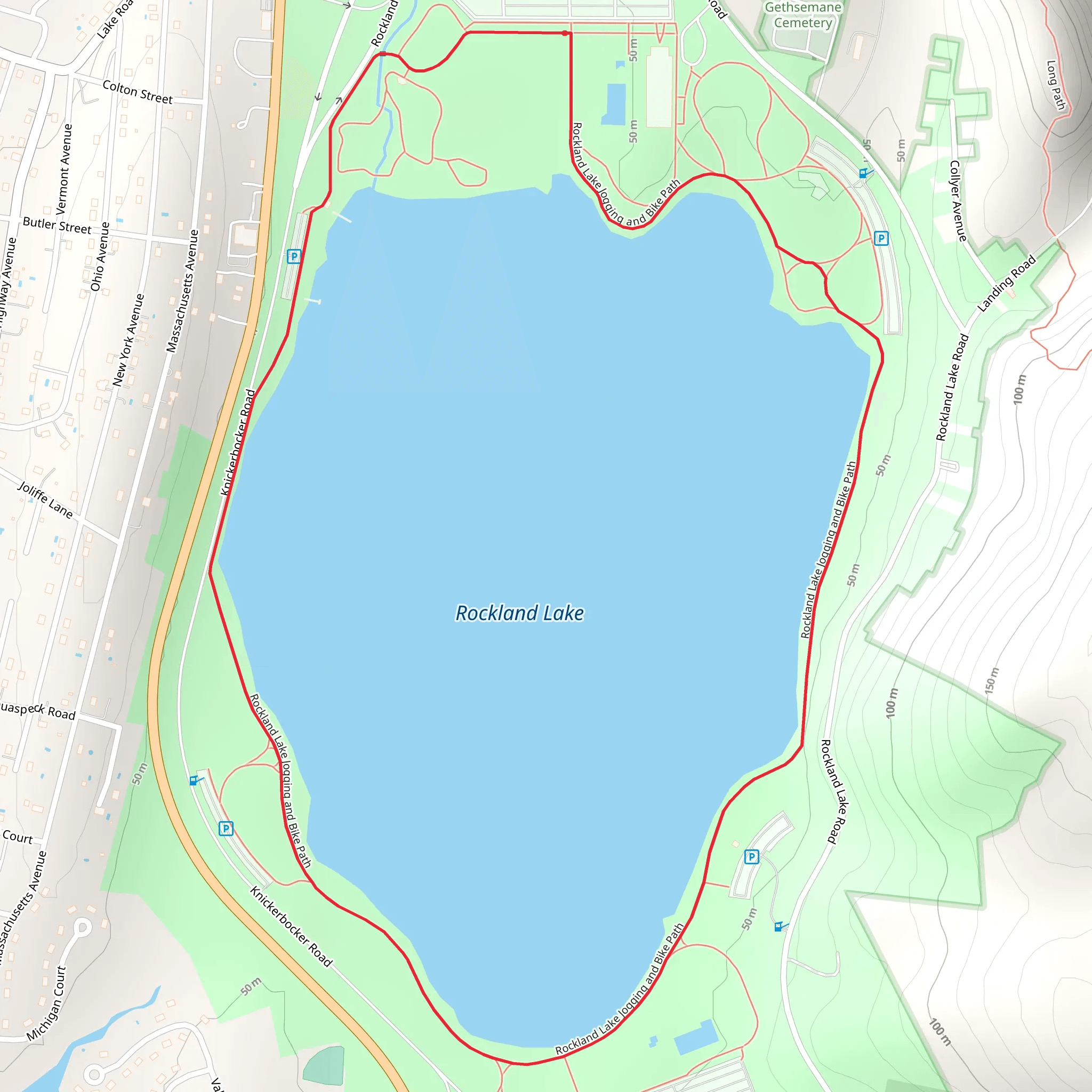 Rockland Lake Loop Trail mobile static map