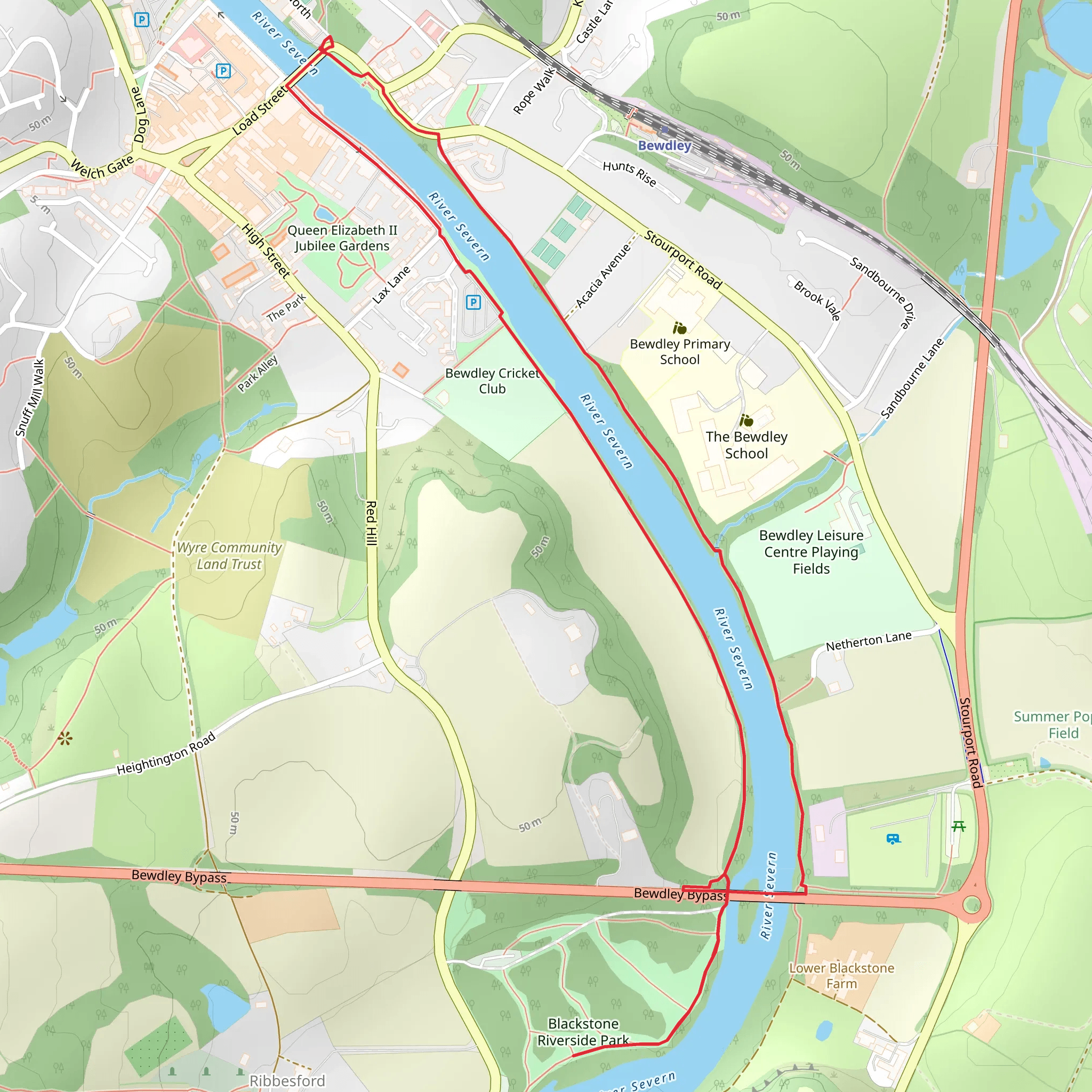 Bewdley Loop mobile static map