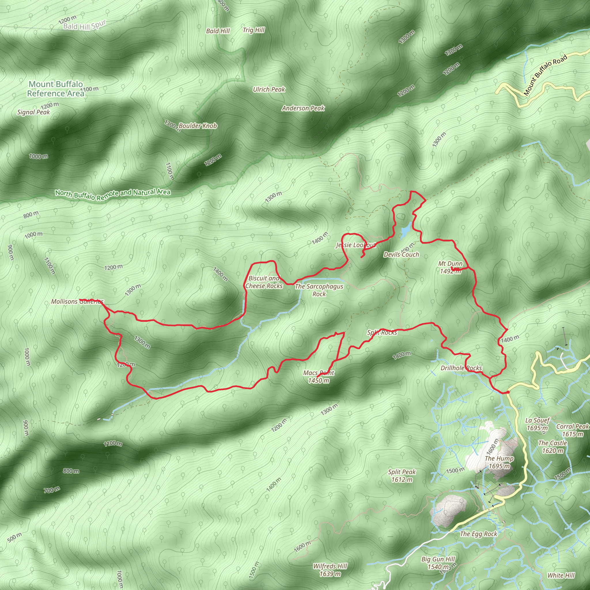 Wild Dog and Five Acre Plains Trail mobile static map