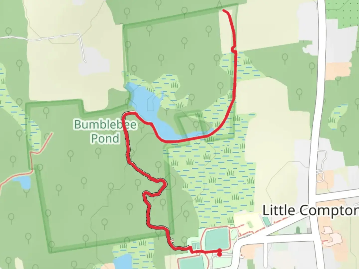 An image depicting the trail Dundery Brook Trail and Blanche's Path and its surrounding area.