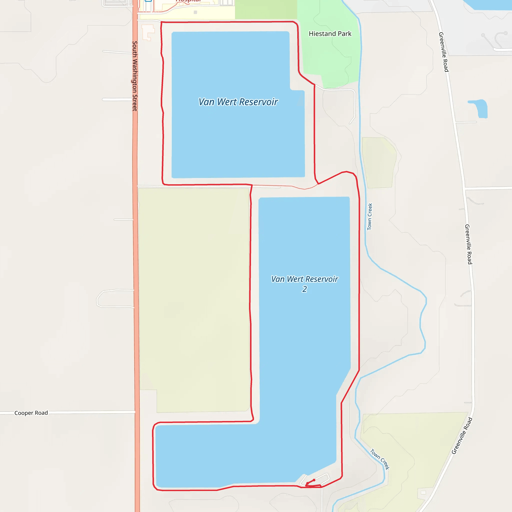 Van Wert Reservoirs Loop mobile static map